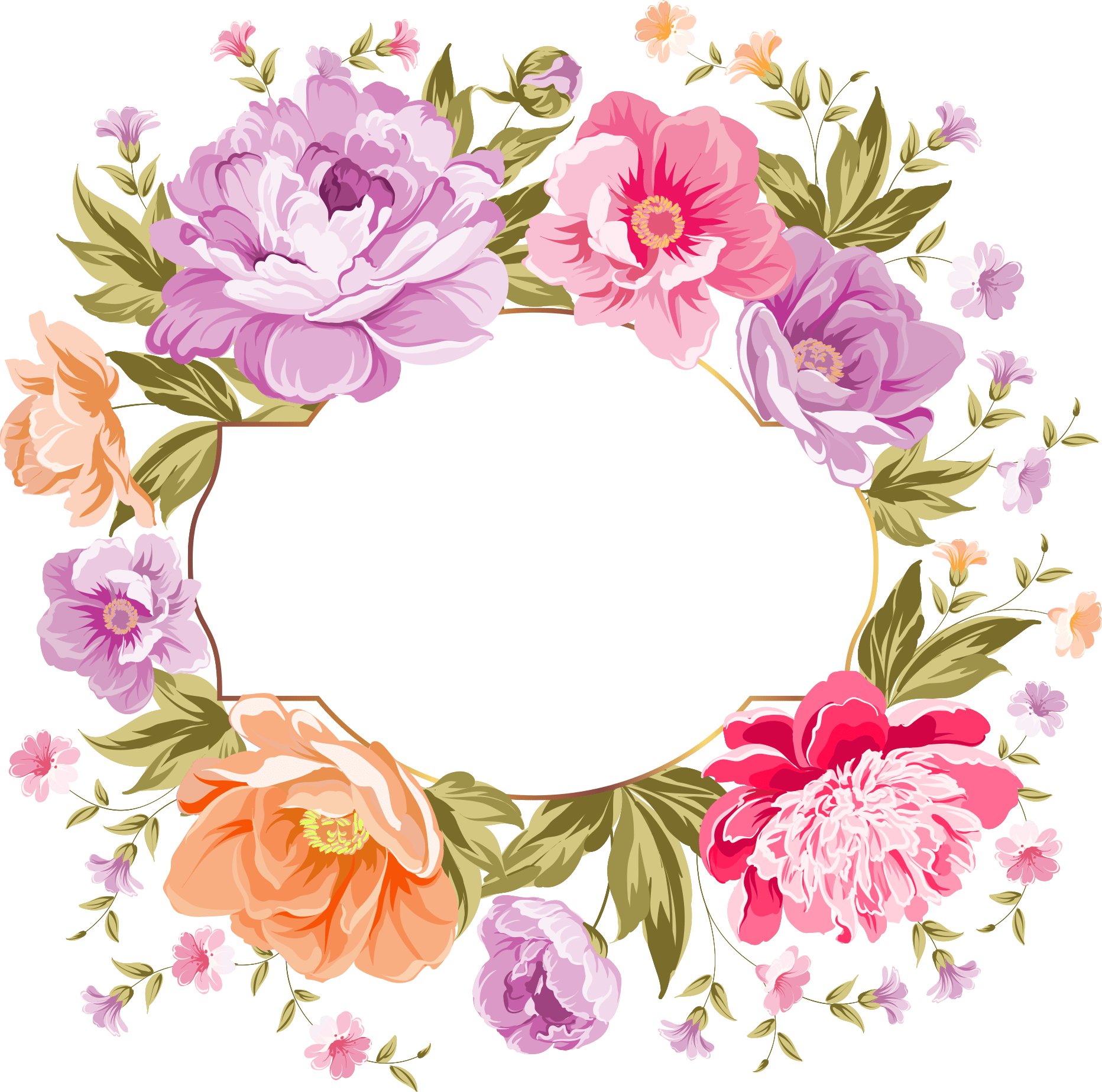 1864x1847 Boho Floral Wreath Wallpaper .