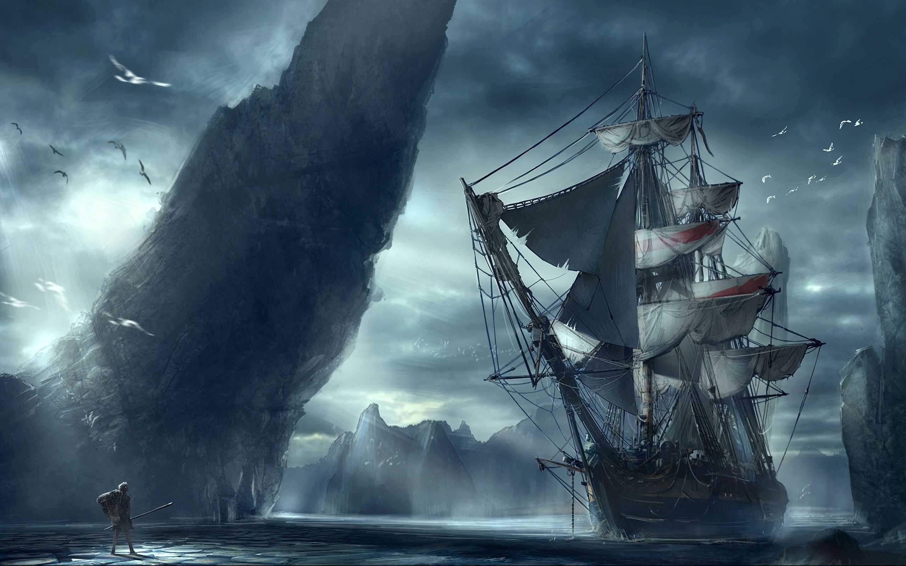 2880x1800 Ghost Ship Wallpaper
