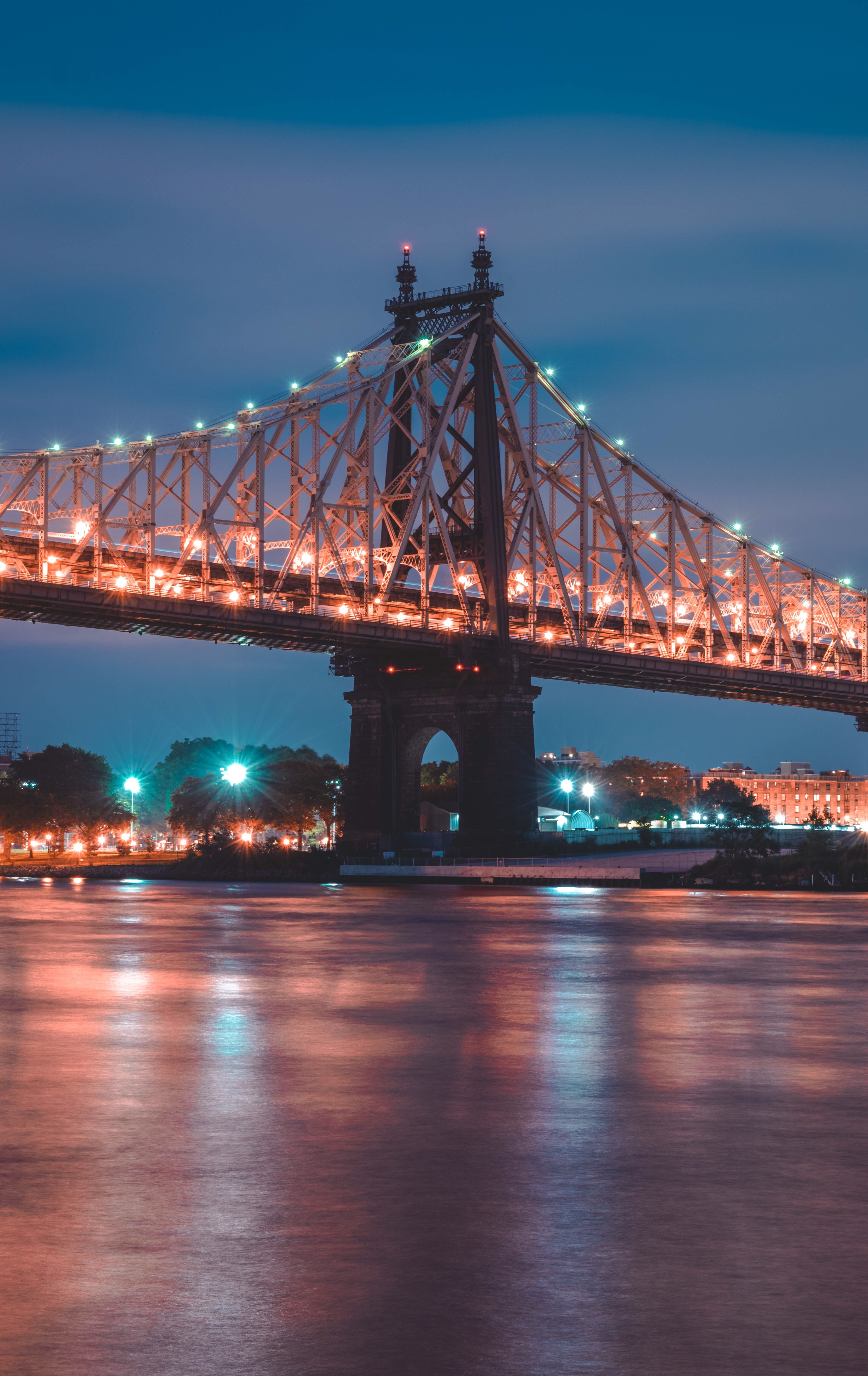 3784x6000 Wallpaper Bridge Over Water During Night Time, Background Free Image