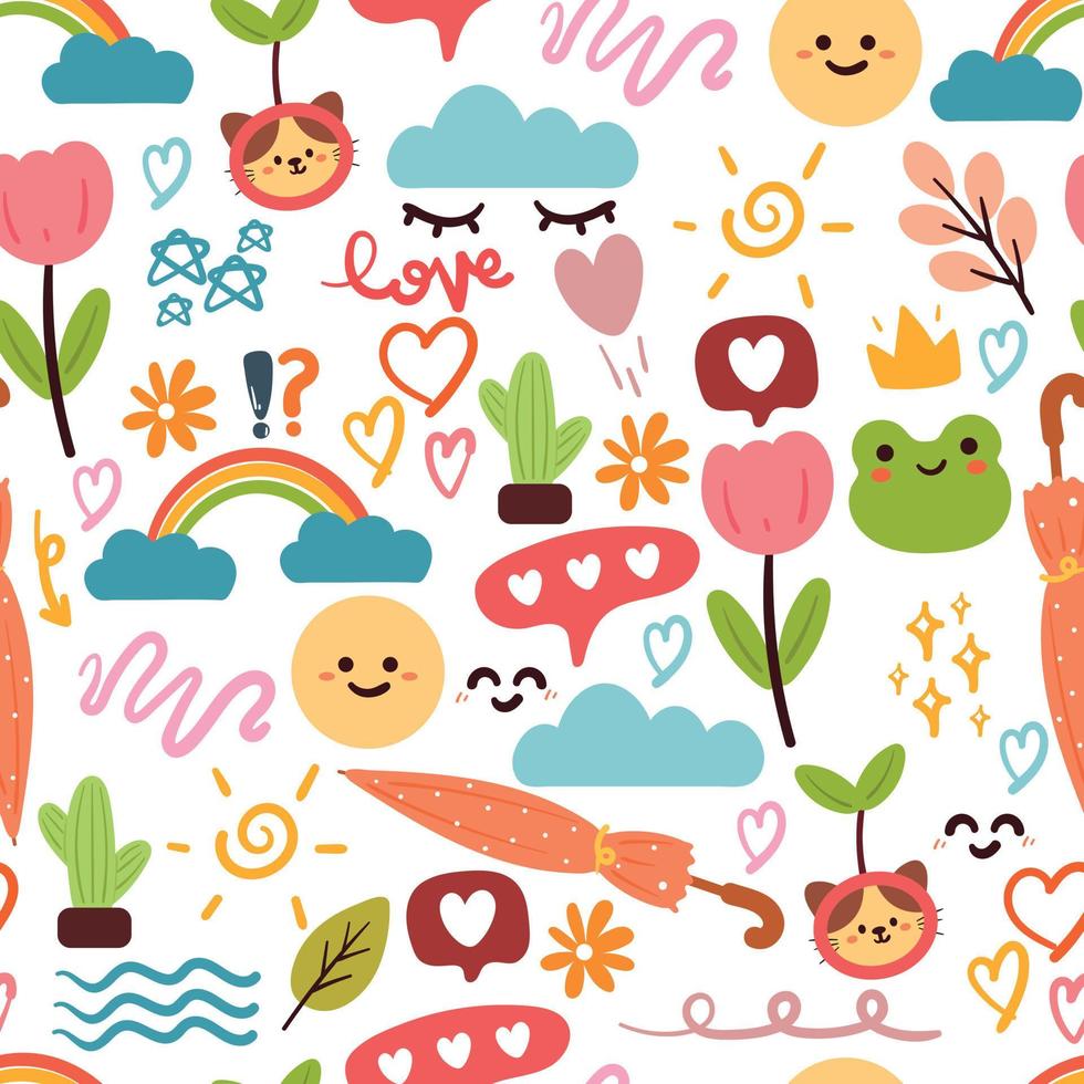980x980 seamless pattern cute drawing. cute stuff wallpaper for gift wrap paper