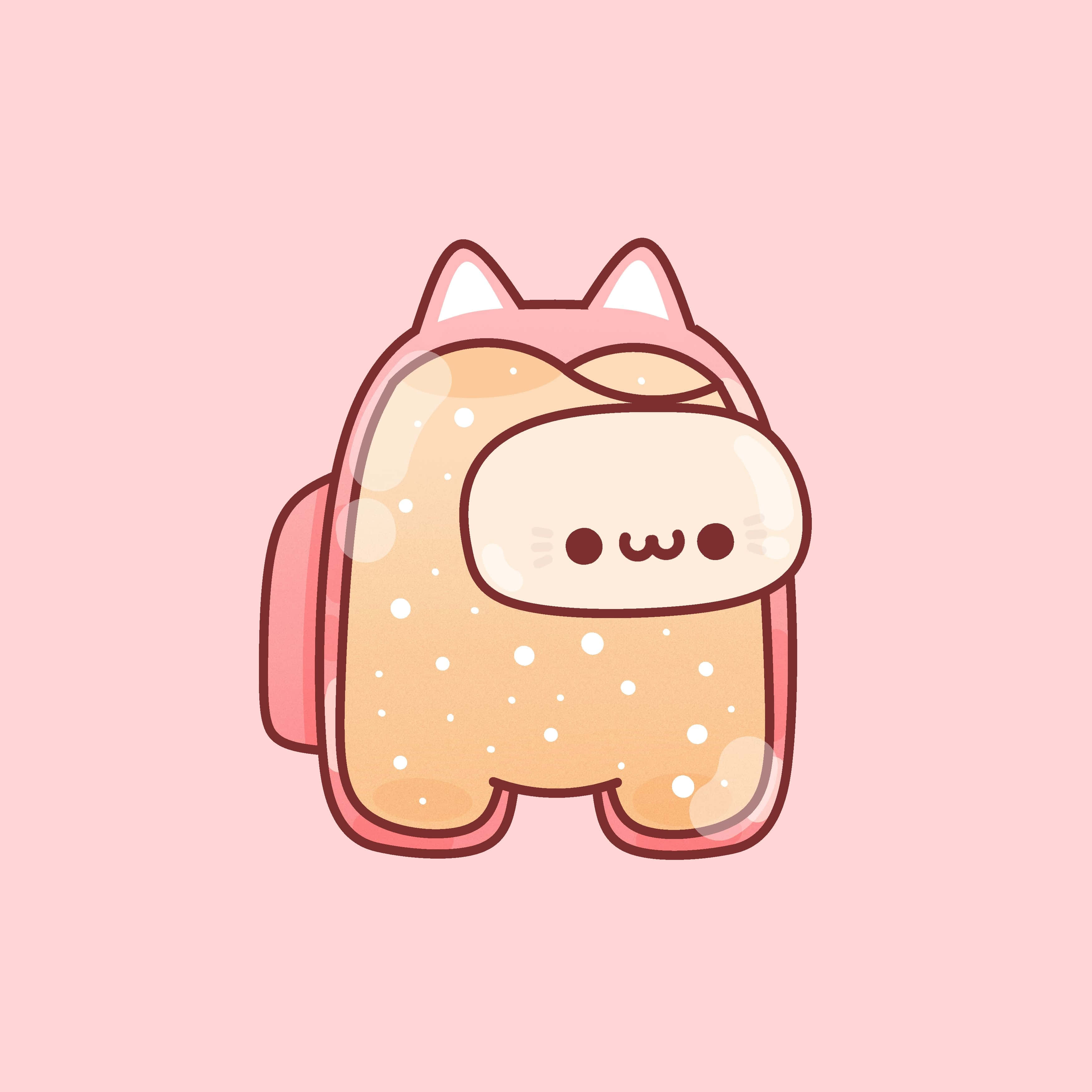 3500x3500 Download Cute Among Us Pink Stuff Wallpaper