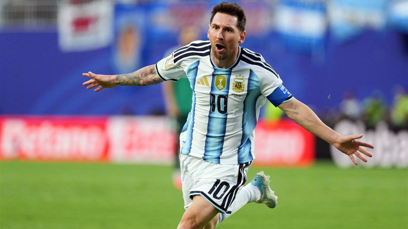 1366x768 Argentina Lionel Messi 2026 FIFA World Cup Photo 5K