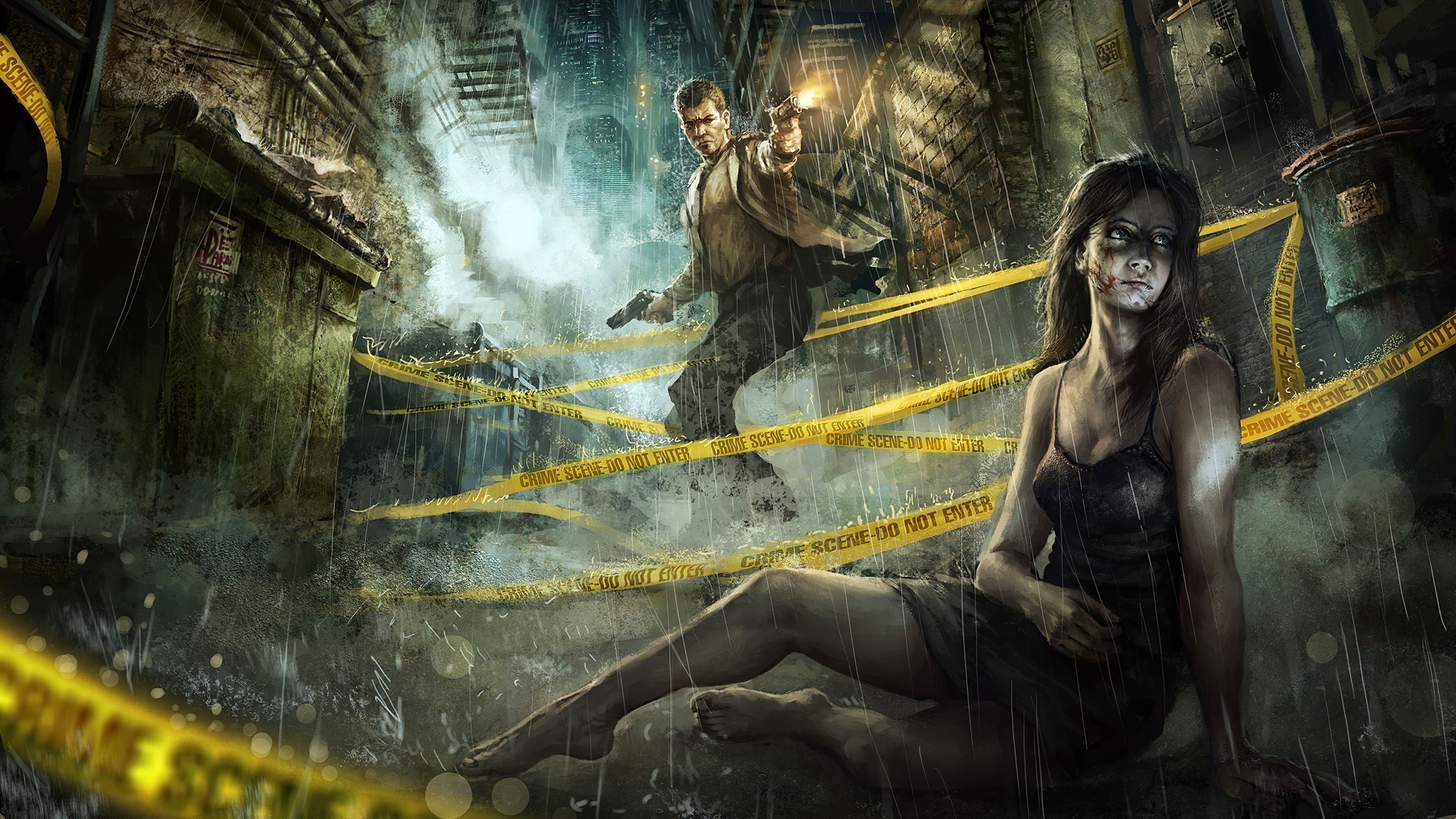 3840x2160 Road Block Police Tape Girl 4k Wallpaper, HD Artist Wallpaper, 4k Wallpaper, Image, Background, Photos and Picture