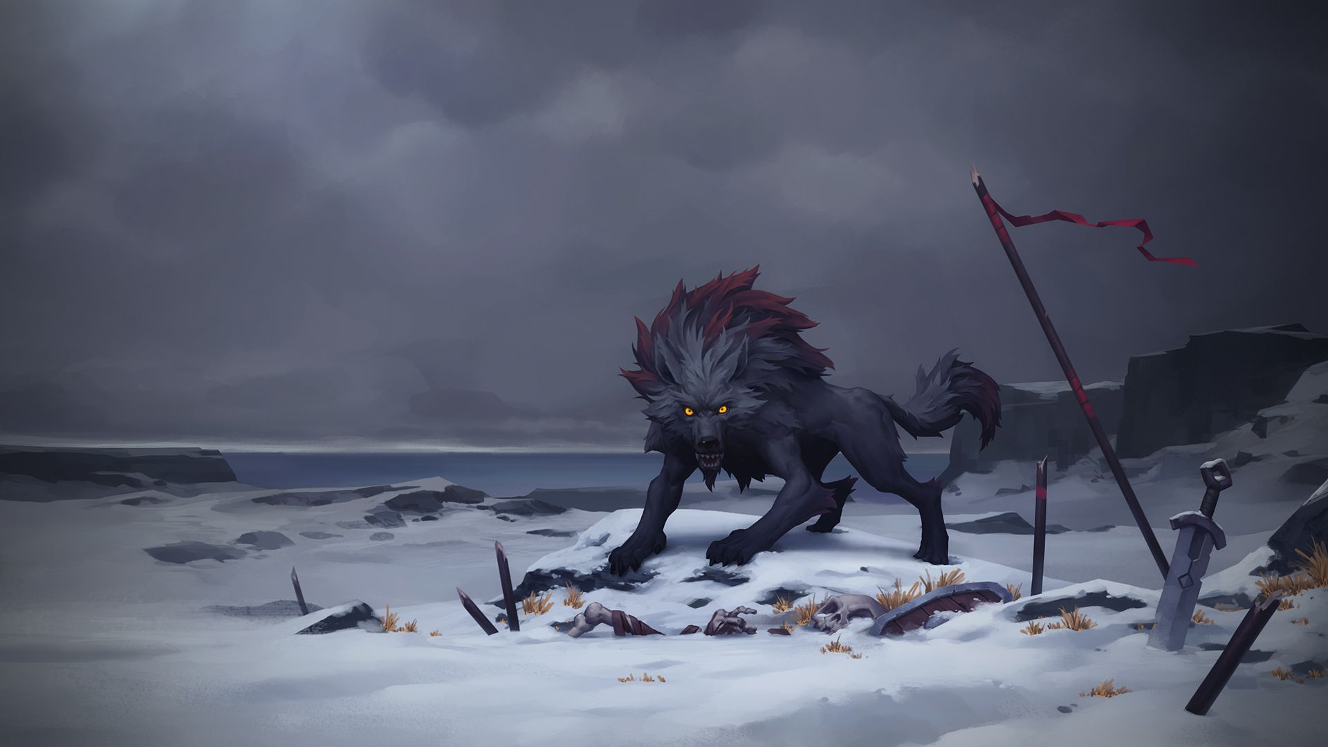 1920x1080 Northgard Mythical Wolf HD Wallpaperx1080