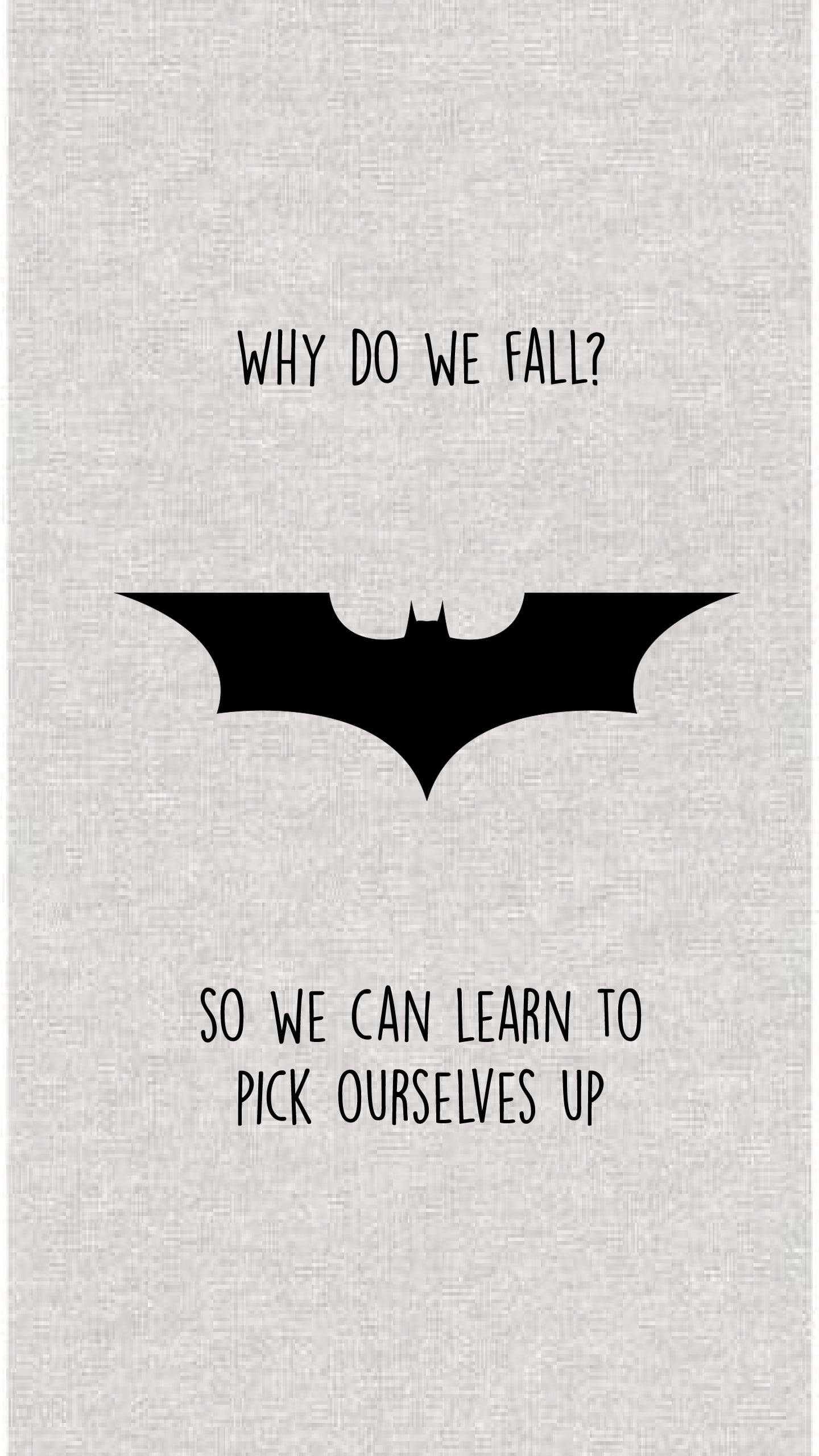 1440x2560 Download Batman Logo iPhone Falling Quote Wallpaper