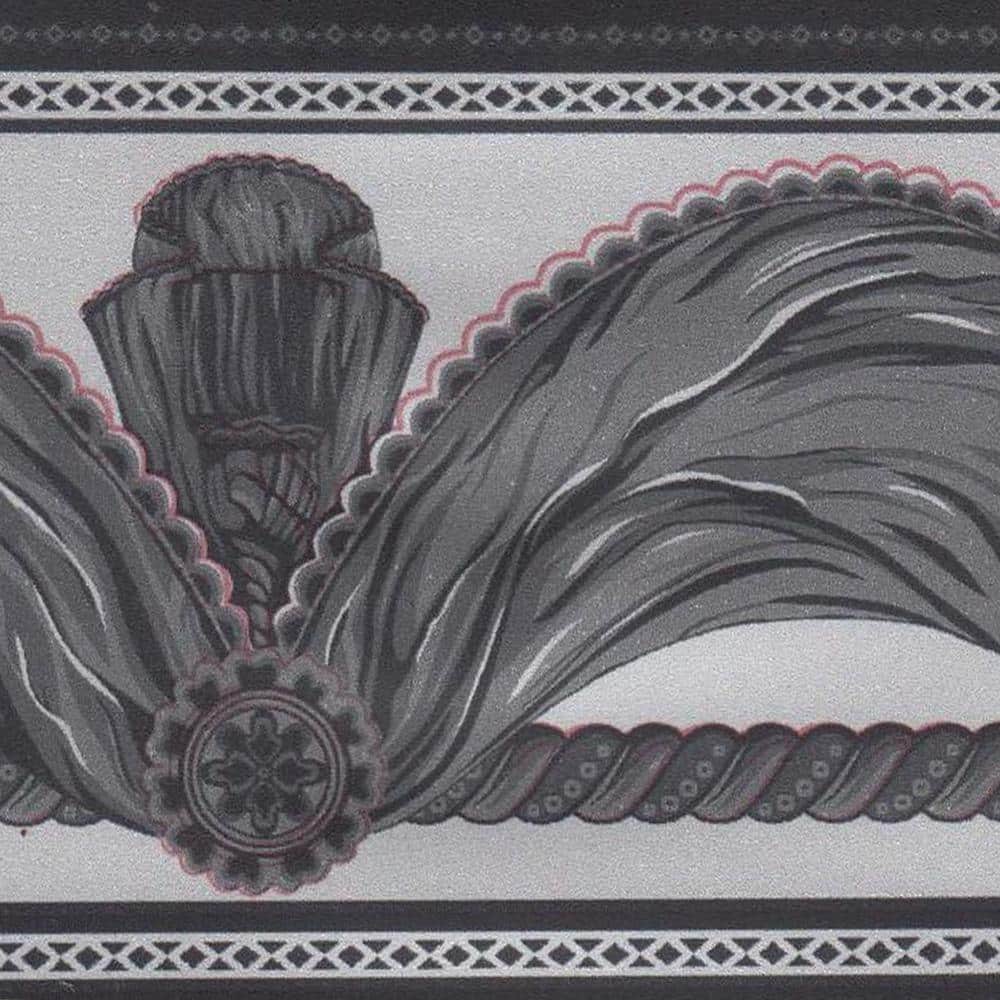 1000x1000 Dundee Deco Bd3213 Peel and Stick Faux Charcoal Grey Black Curtains Light Grey Wallpaper Border Retro Design, Roll 33 ft