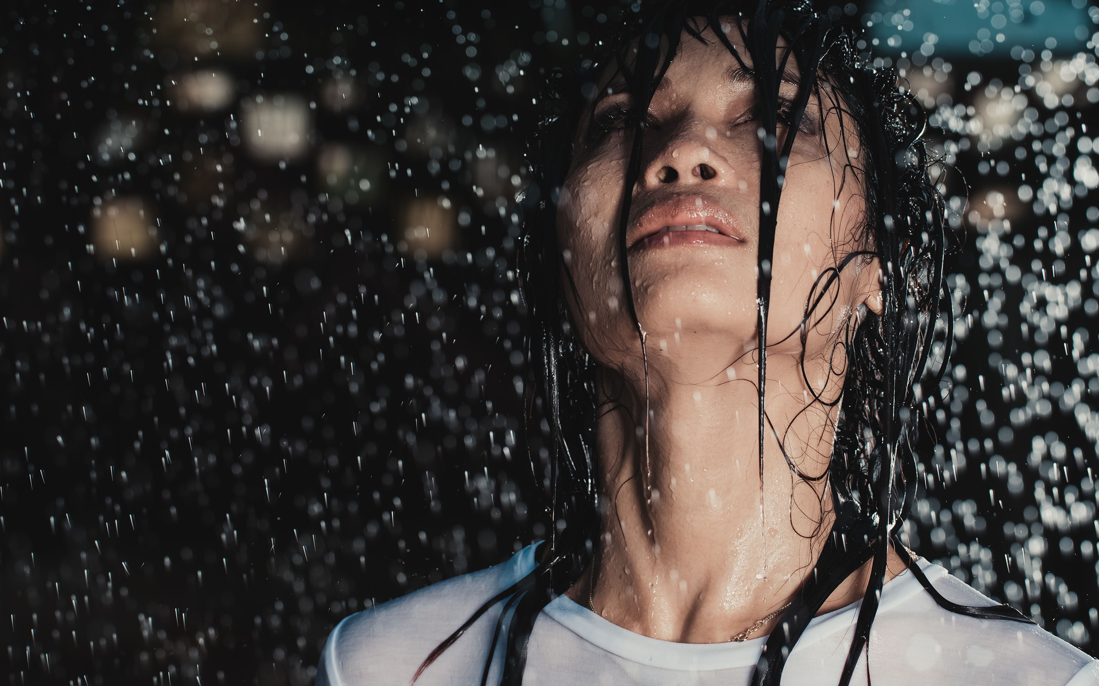 3840x2400 Wet Face Wallpaper
