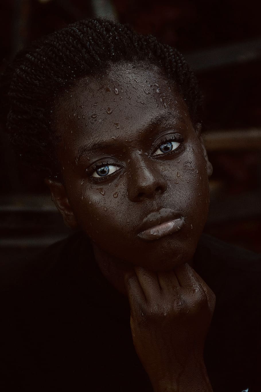 910x1365 1024x768px. free download. HD wallpaper: portrait photography of woman, girl, face, wet, water, african american