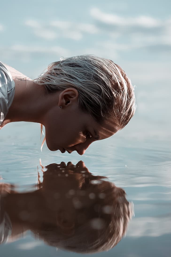 728x1092 Women water face model 1080P, 2K, 4K, 5K HD wallpaper free download, sort
