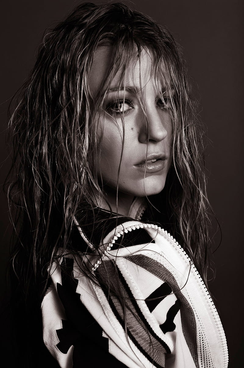 800x1204 Blake Lively, actress, women, wet hair, face, portrait, sepia, HD phone wallpaper