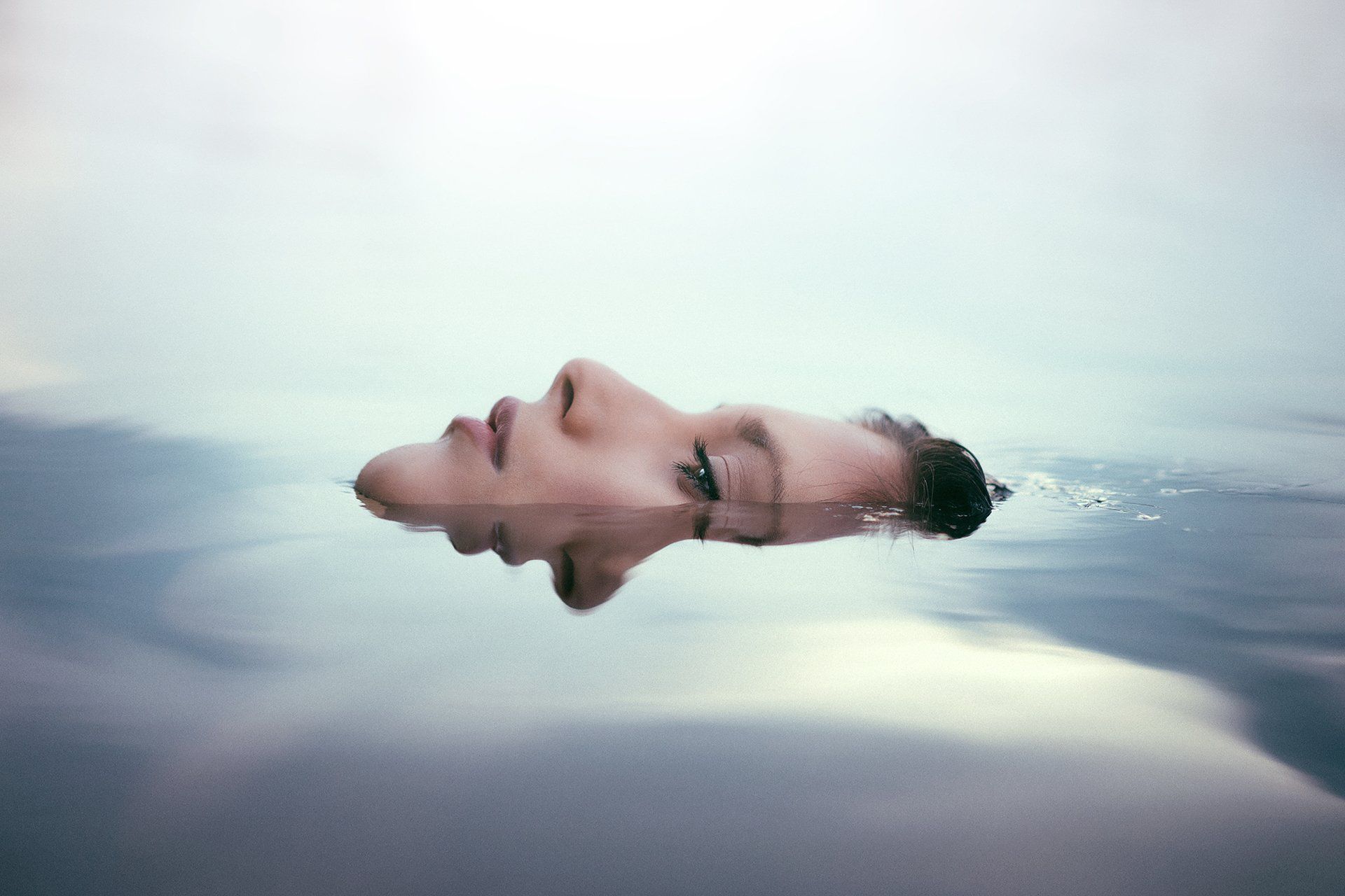 1920x1280 Download Reflection Summer Water Face Woman Mood HD Wallpaperx1280