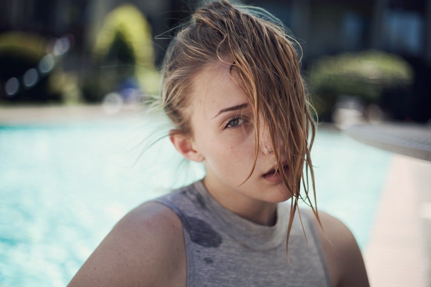 1500x1000 women, Ruby James, Wet Hair, Hair In Face, Looking At Viewer, Nose Rings Wallpaper HD / Desktop and Mobile Background