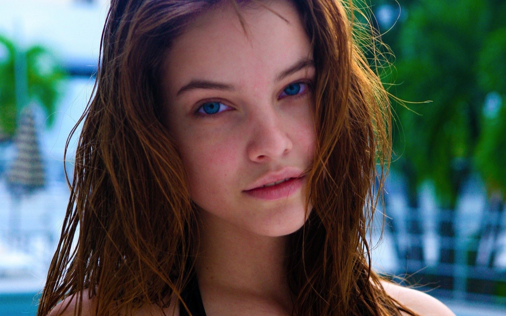 1920x1200 blue Eyes, Barbara Palvin, Women, Face, Model, Wet Hair, Looking At Viewer Wallpaper HD / Desktop and Mobile Background