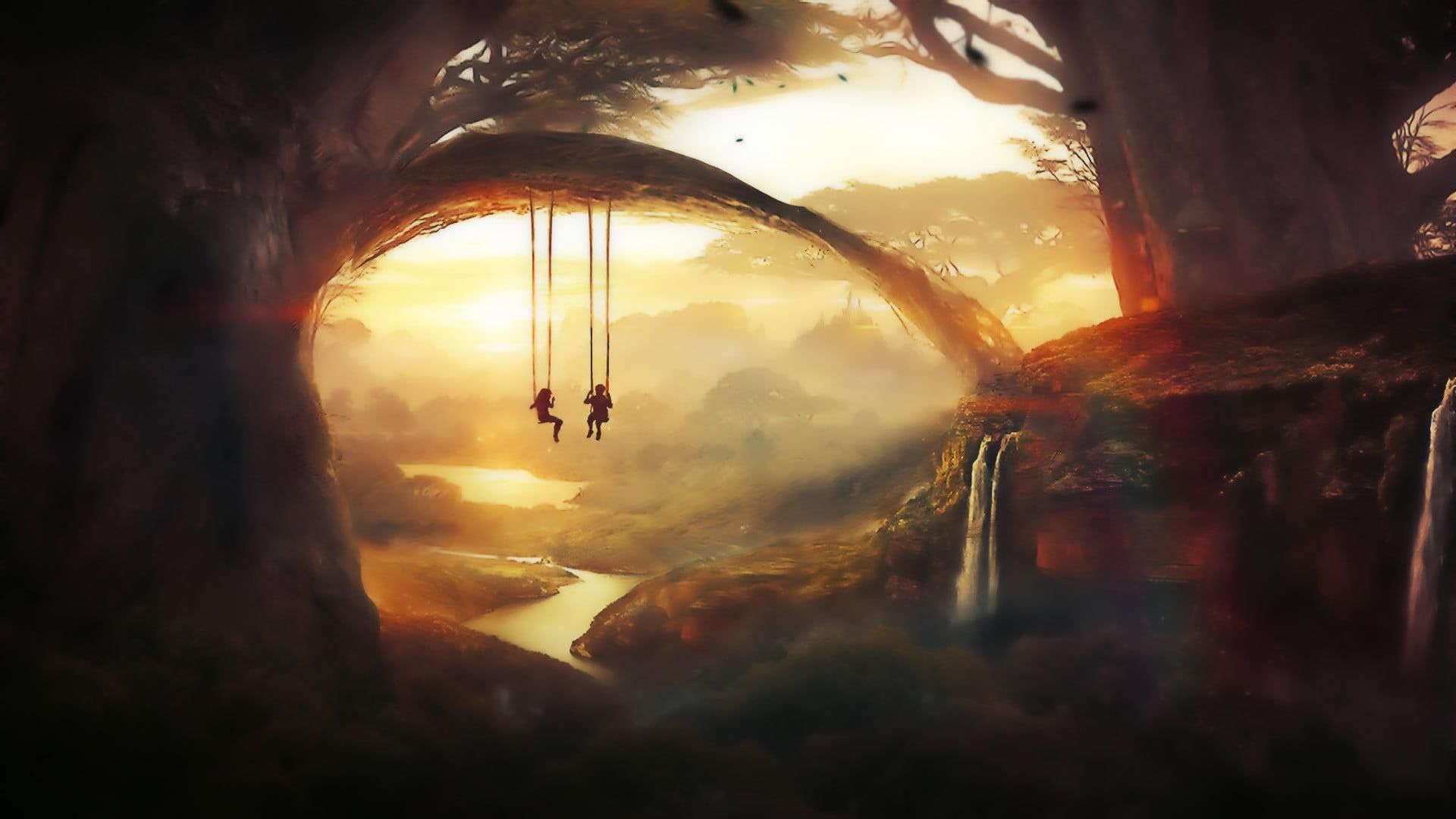 1920x1080 Scary swing riding of two [1920 x 1080]