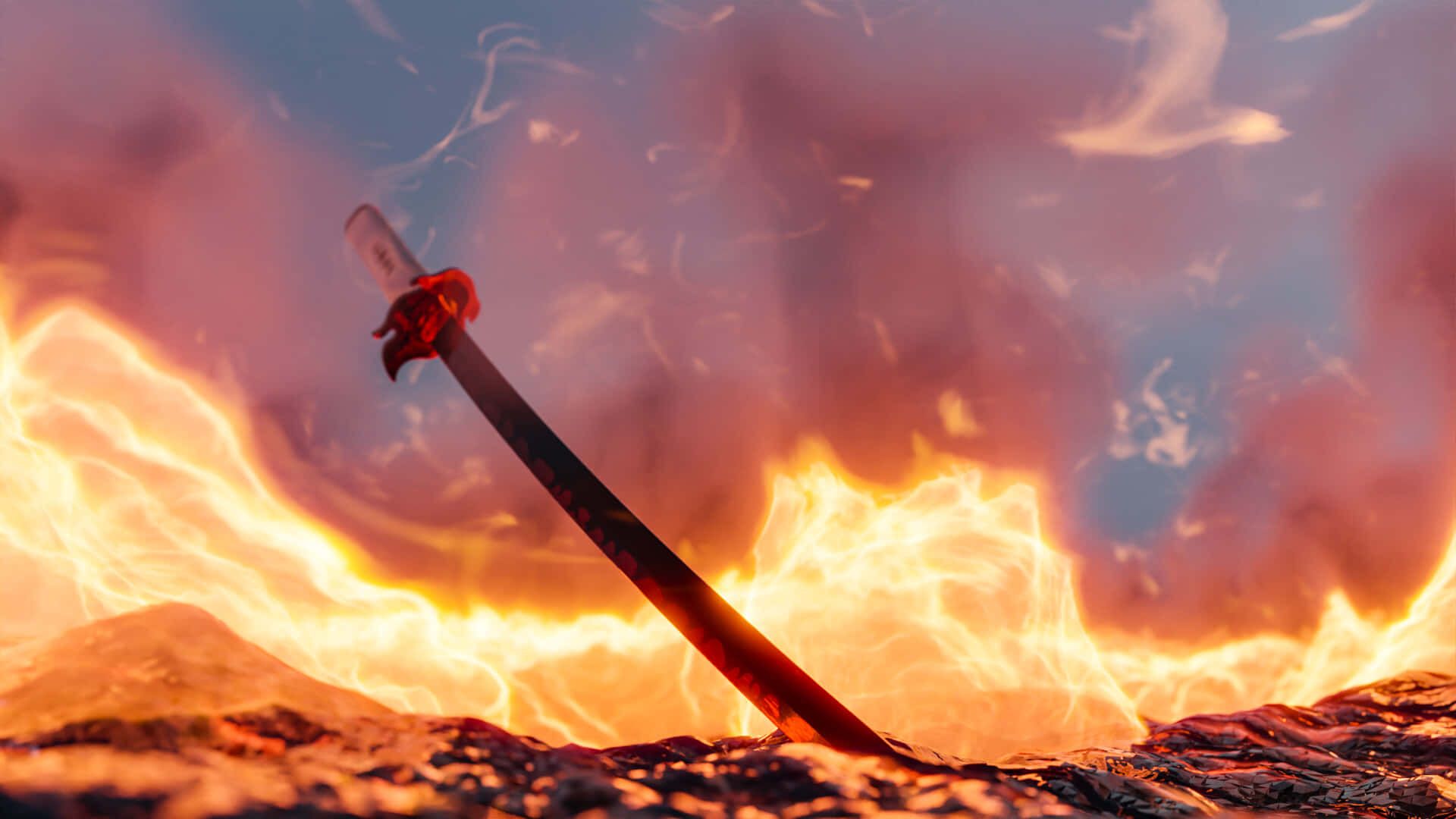 1920x1080 Rengoku Sword Wallpaper