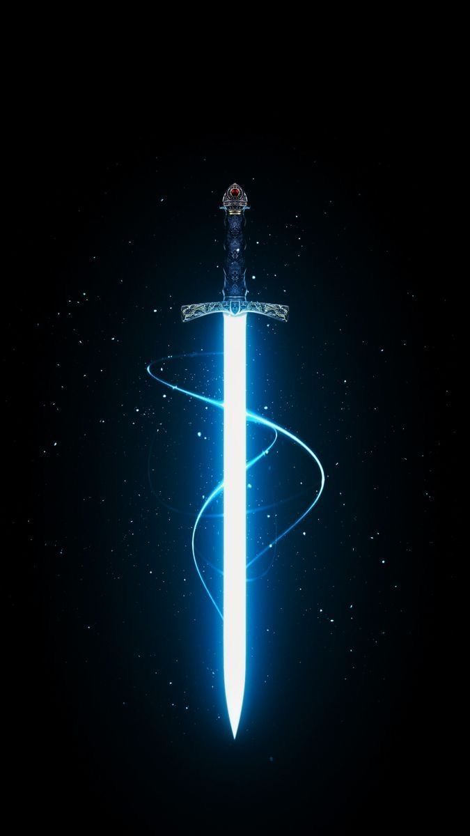 675x1200 blue flame sword