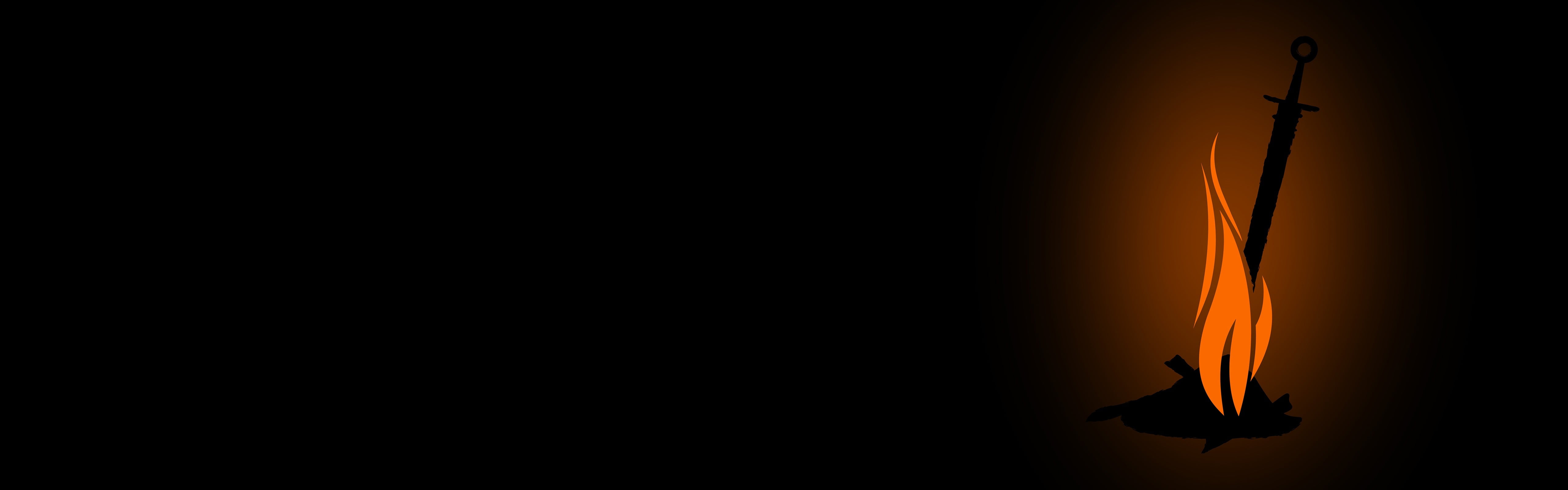 5120x1600 Sword on fire artwork, Dark Souls, video games, fire, sword HD wallpaper