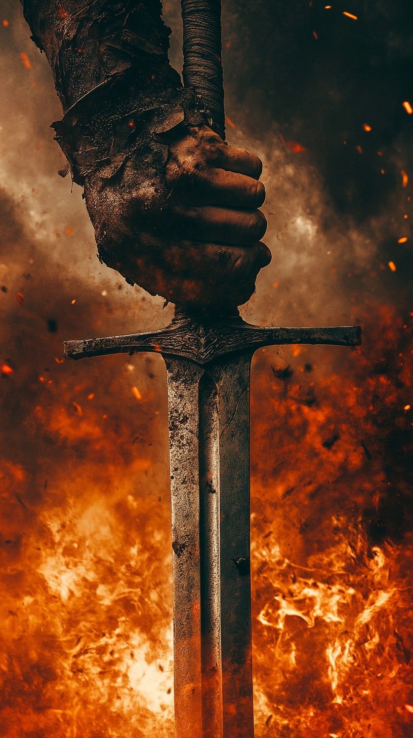 816x1456 Download Fiery Sword Grip Image, Fire, Grip