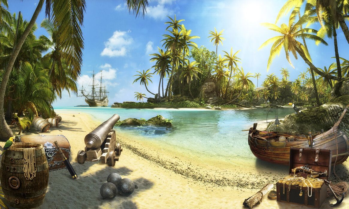 1165x699 Adventure Island Wallpaper Stickalz Block World Island Wallpaper