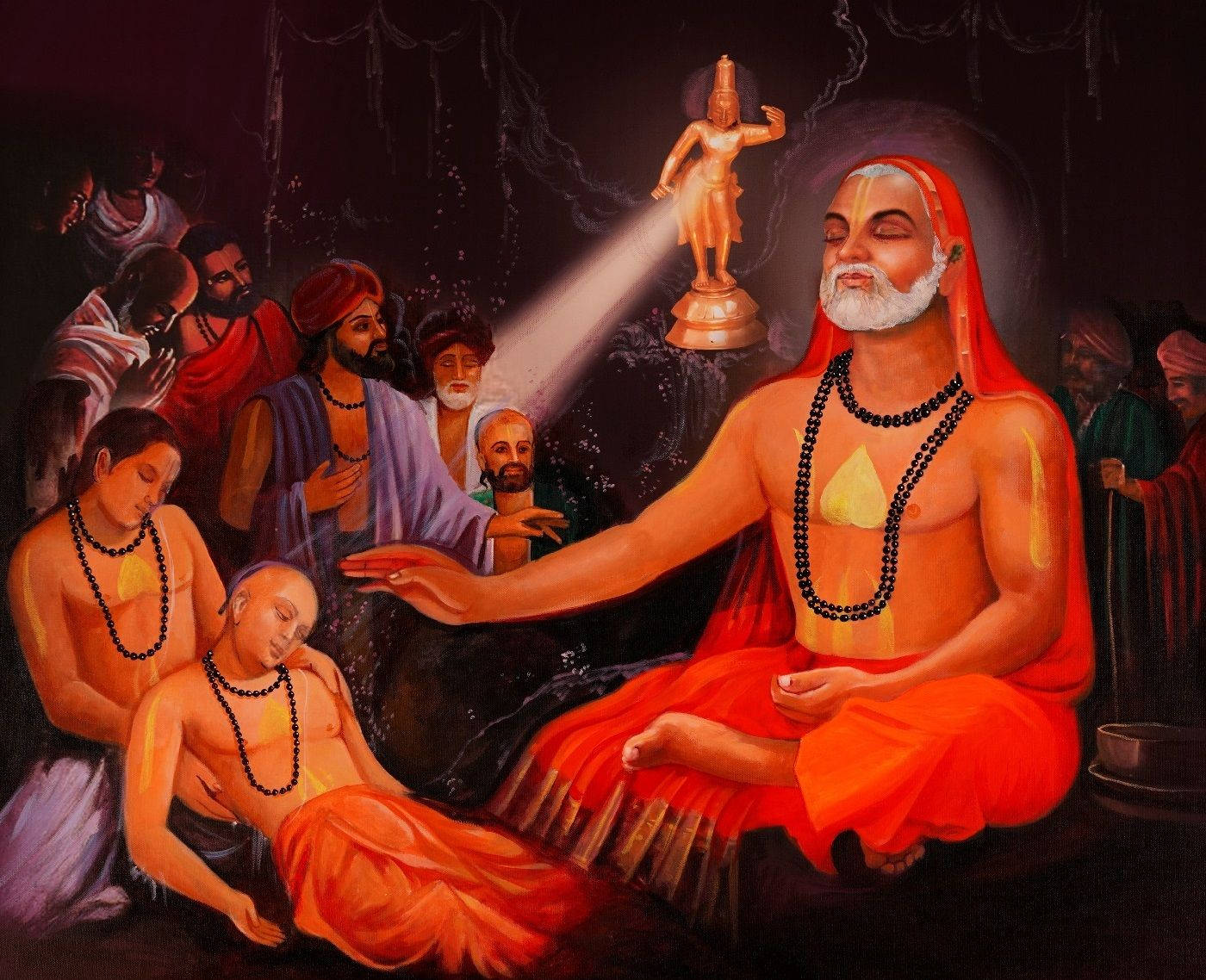 1400x1138 Download Influent Sage Raghavendra, Guiding His Flock Wallpaper