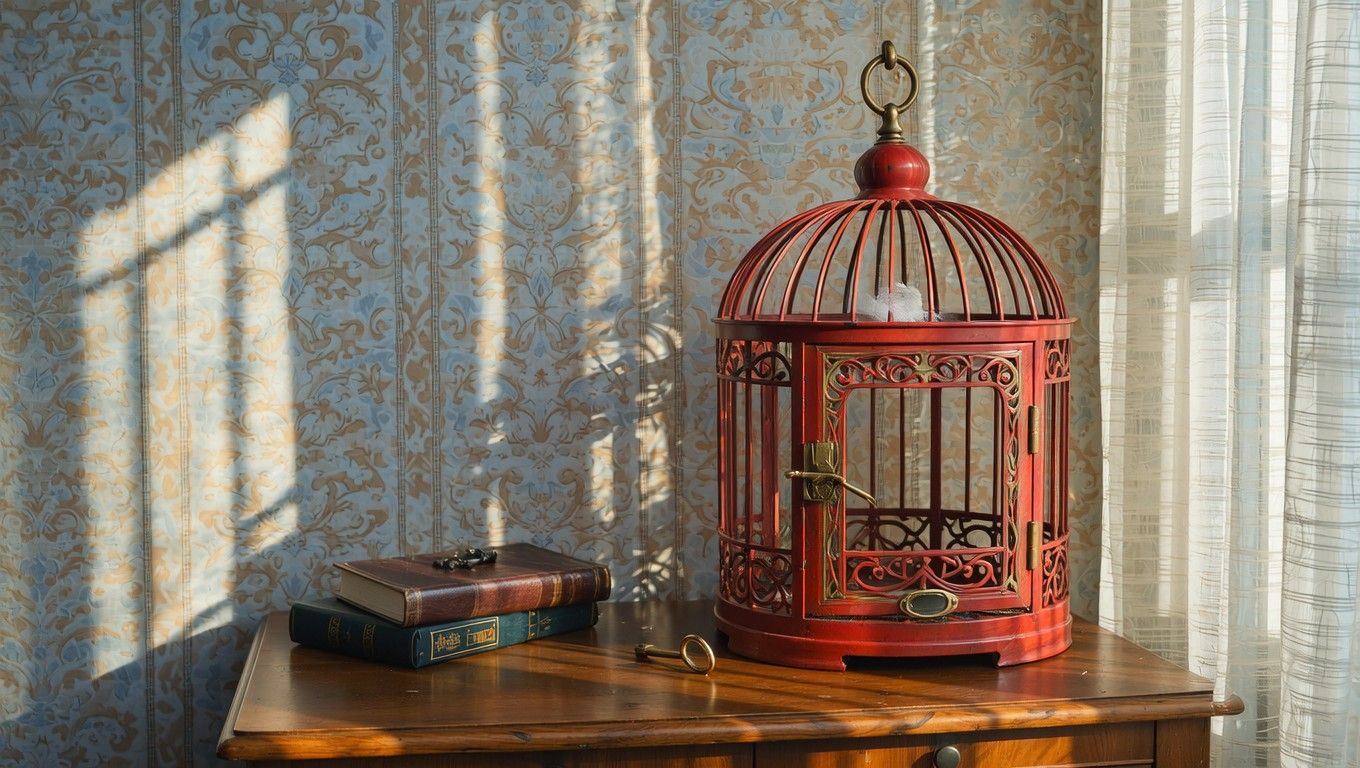 1360x768 Download Midnight Birdcage Shadows Image, Birdcage, Bedroom