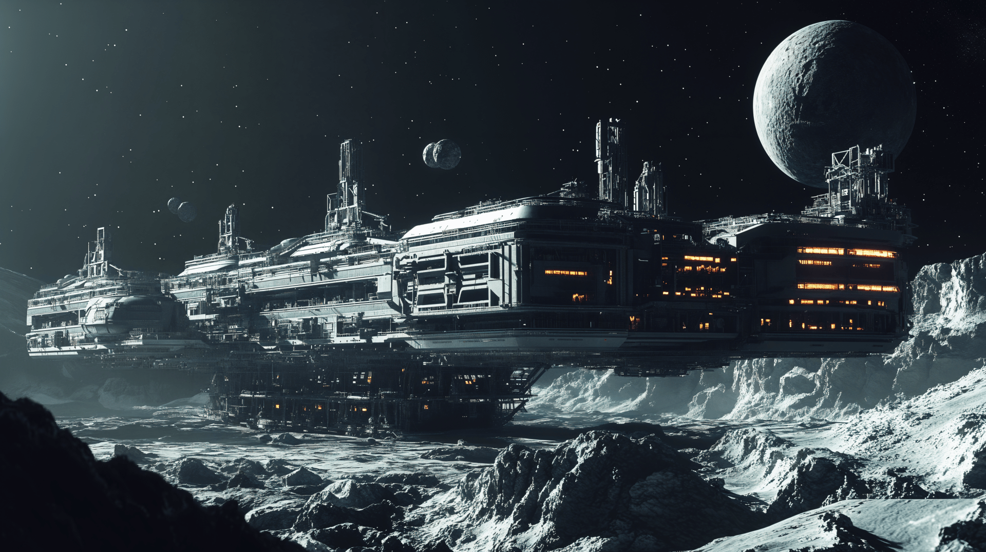 1920x1075 Visions Of A Sci Fi Asteroid Mining Colony Ultra HD Wallpaper By Robokobotox2280