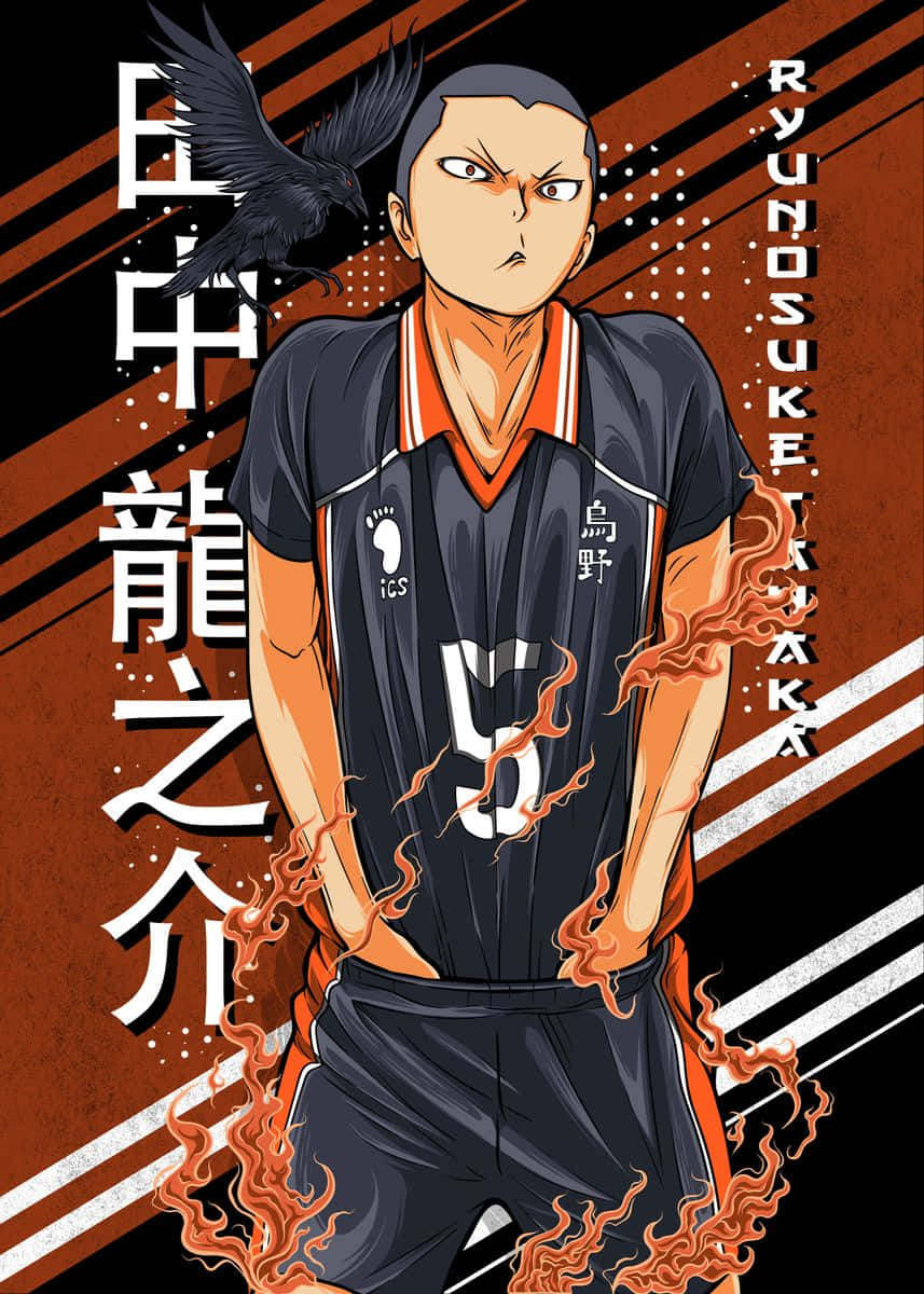 857x1200 Download Tanaka Ryunosuke striking a pose in his volleyball uniform Wallpaper