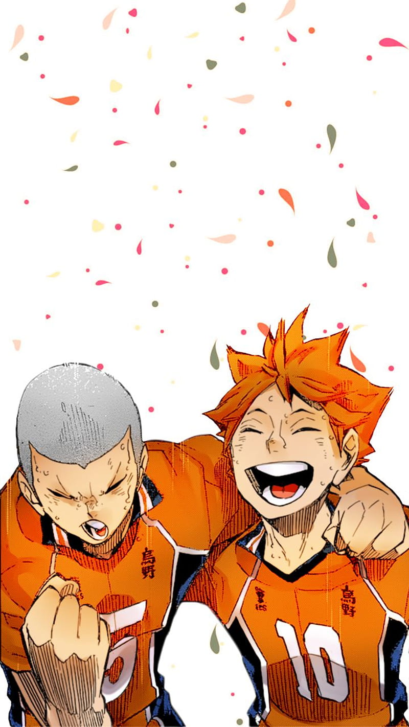 800x1422 Tanaka and Hinata, hinata shouyo, karasuno, ryousuke tanaka, teams, wrong colored jerseys, HD phone wallpaper