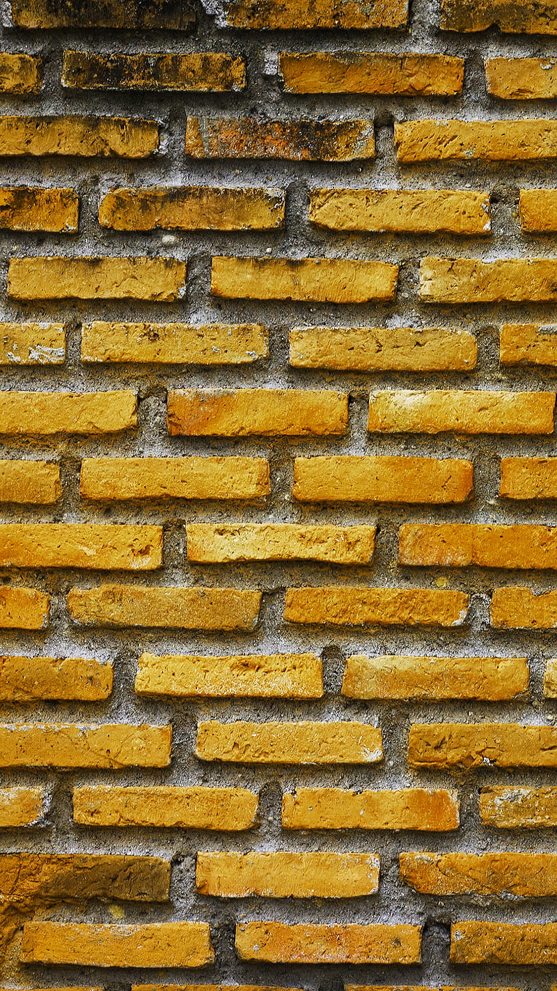 800x1422 Yellow wall, bricks, stone, wall, yellow, HD phone wallpaper