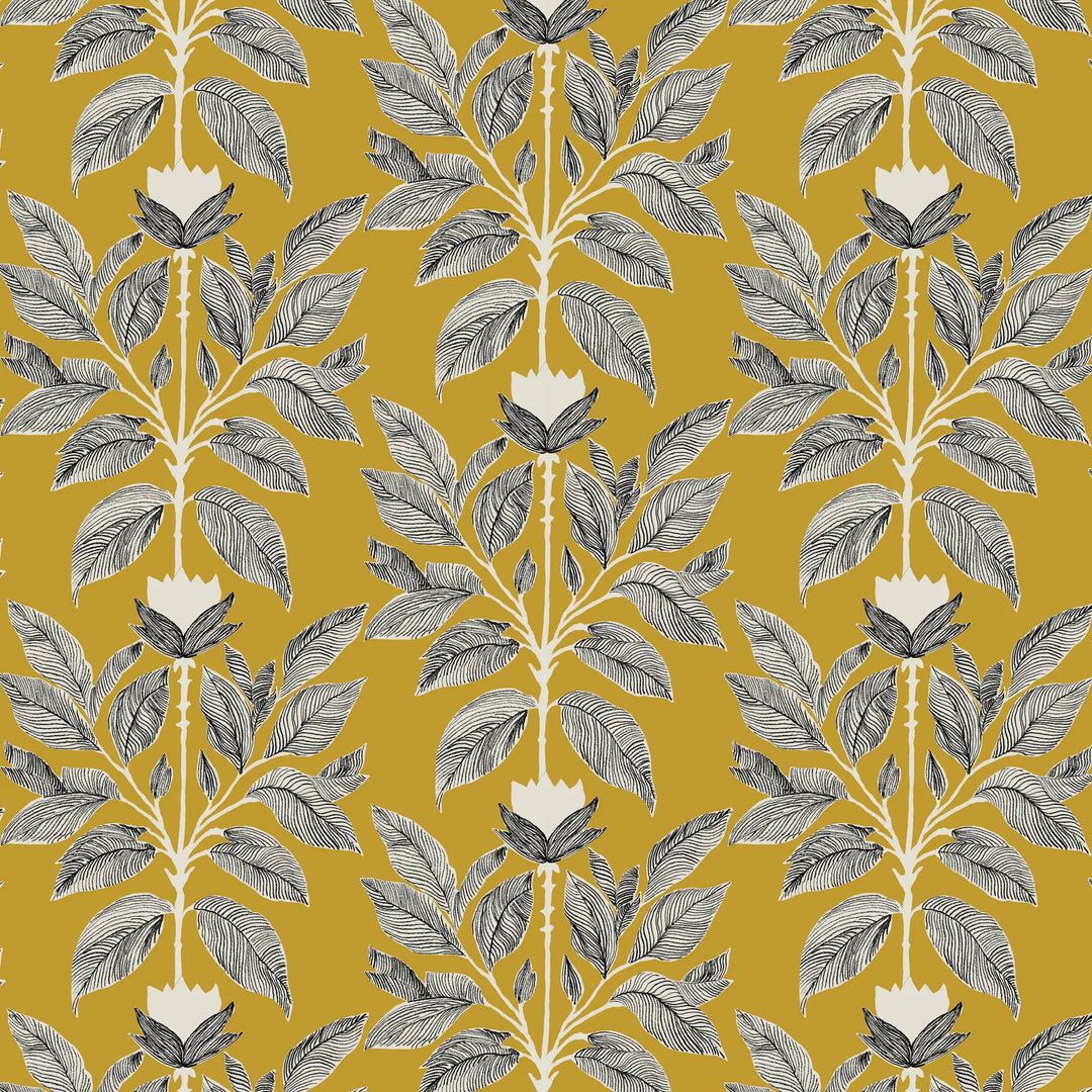 1080x1080 Wayward Petal Saffron Floral Wallpaper Sample / Peel & Stick