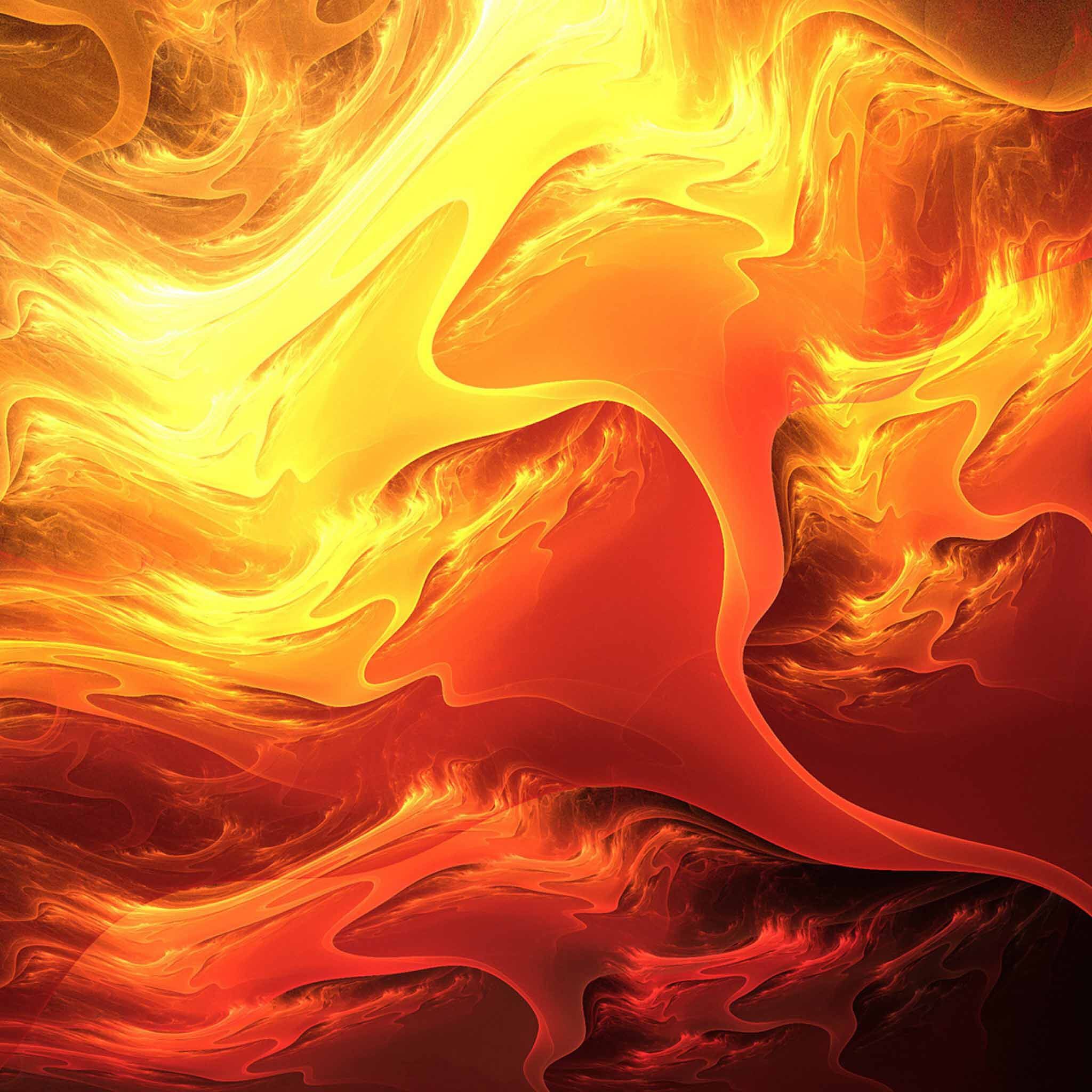 2048x2048 Wallpaper Red and Yellow Abstract Painting, Background Free Image