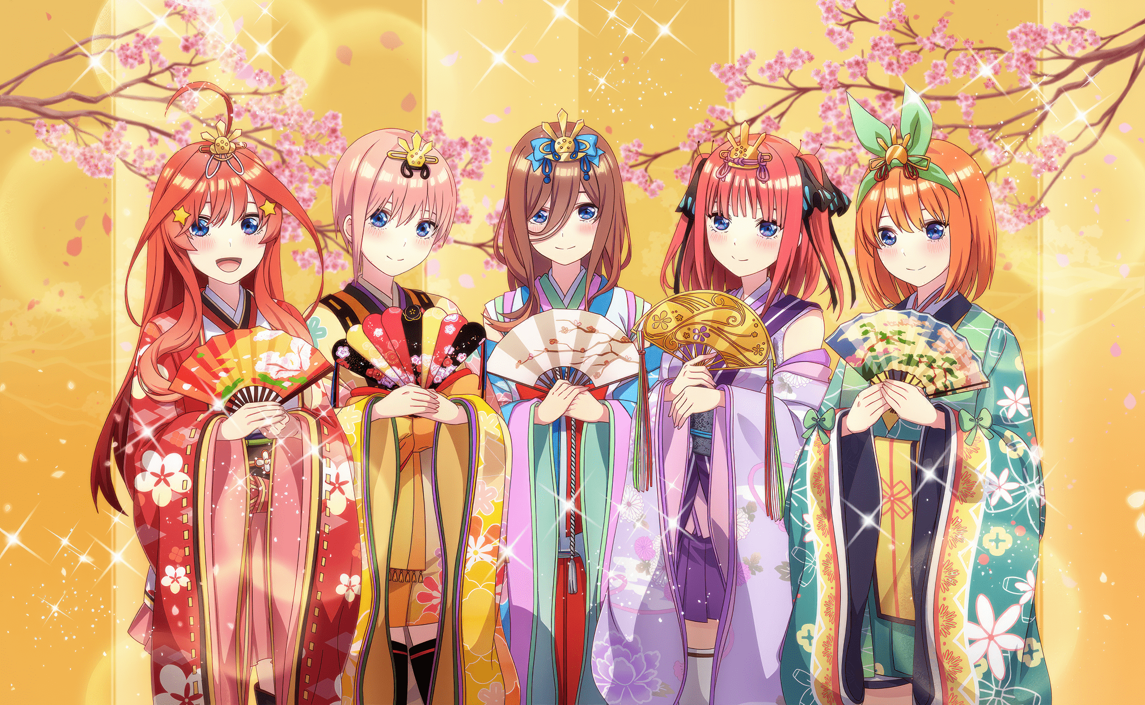2274x1400 The Quintessential Quintuplets in Elegant Kimono HD Wallpaperx1400