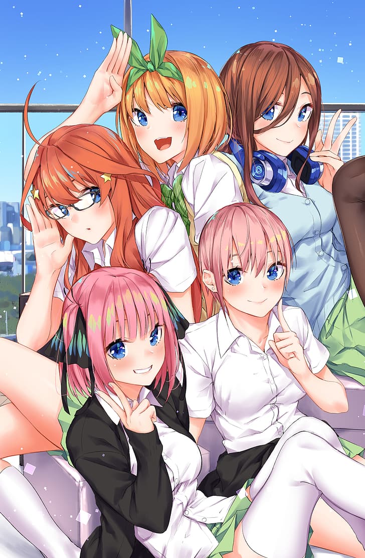 728x1112 HD Wallpaper: Anime, Anime Girls, 5 Toubun No Hanayome, Nakano Ichika, Nakano Itsuki