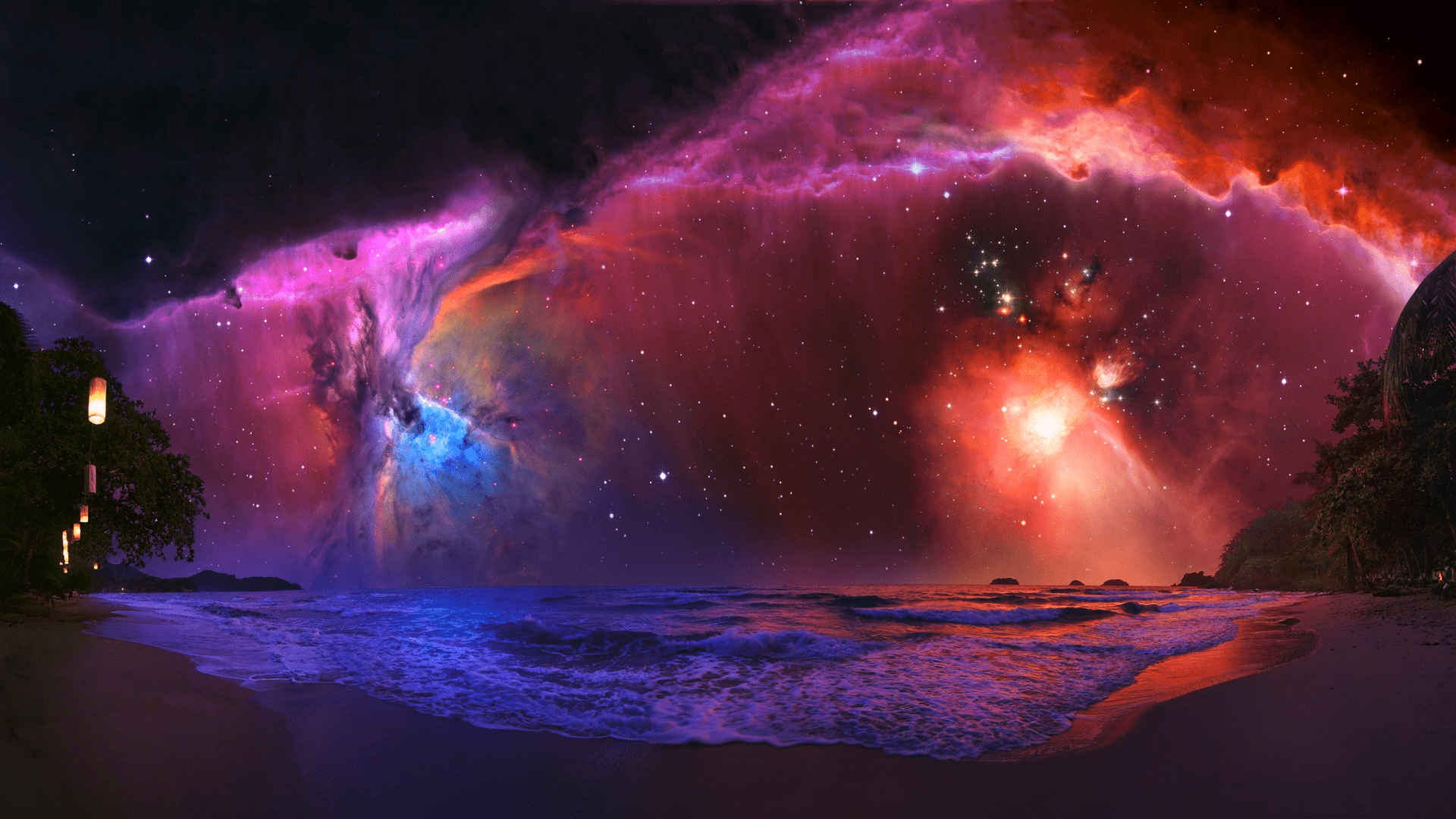 1920x1080 Beach, galaxy [1920 x 1080]