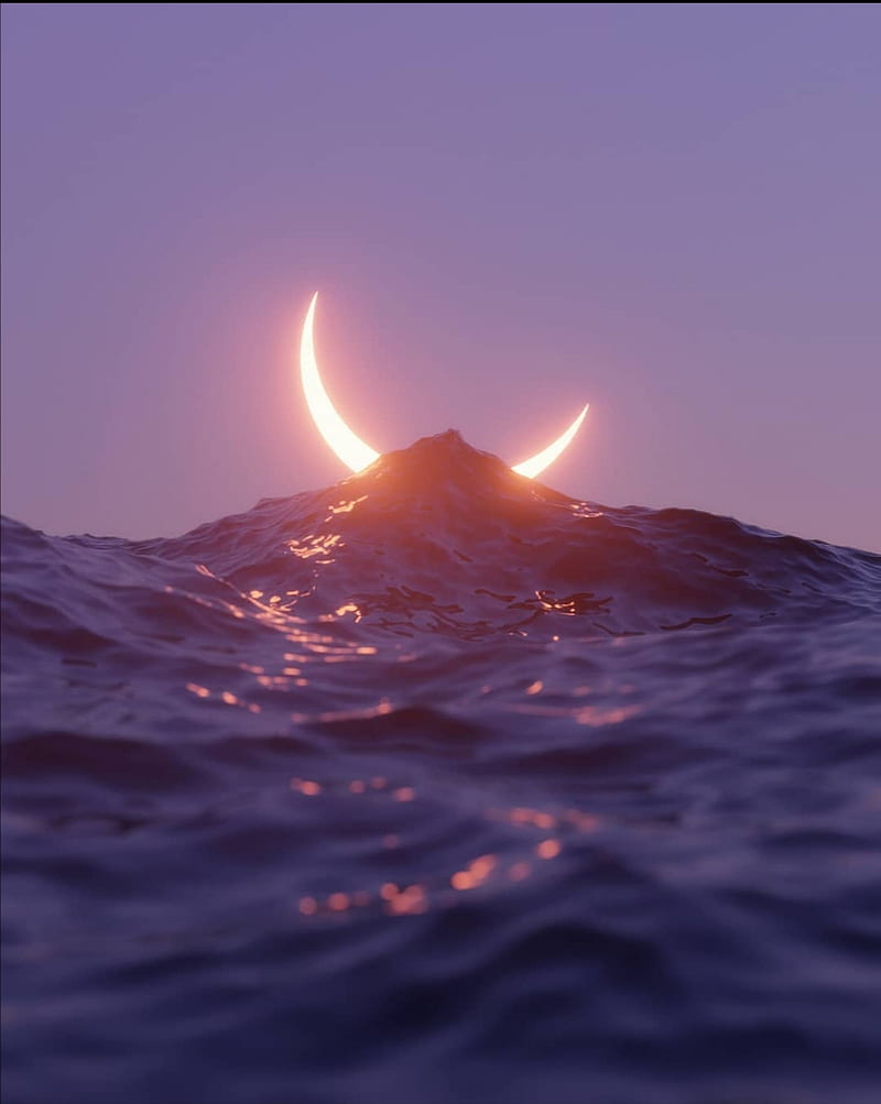 800x1003 Ocean Moon, galaxy, oc, HD phone wallpaper