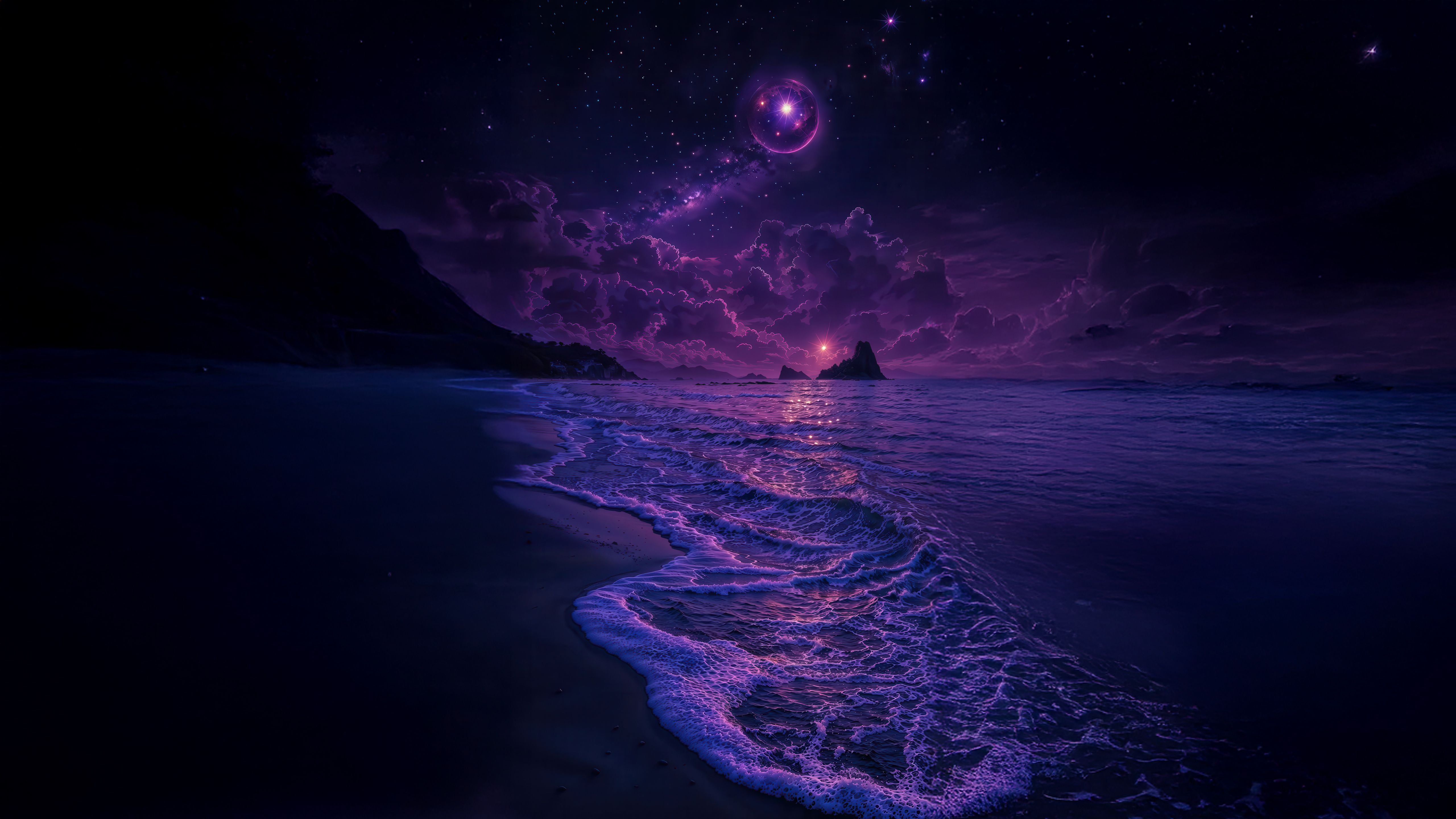 5120x2880 Purple Realm Of The Sea Wallpaper, HD Artist Wallpaper, 4k Wallpaper, Image, Background, Photos and Picture