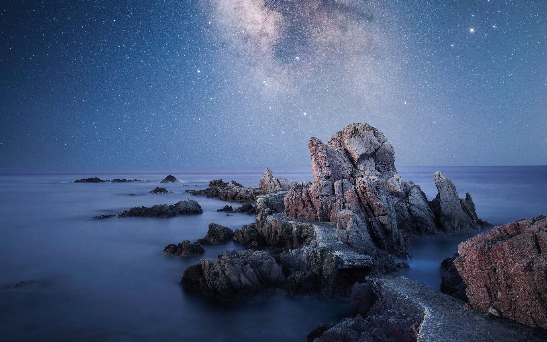 1920x1200 Seascape Wallpaper 4K, Milky Way, Astrophotography