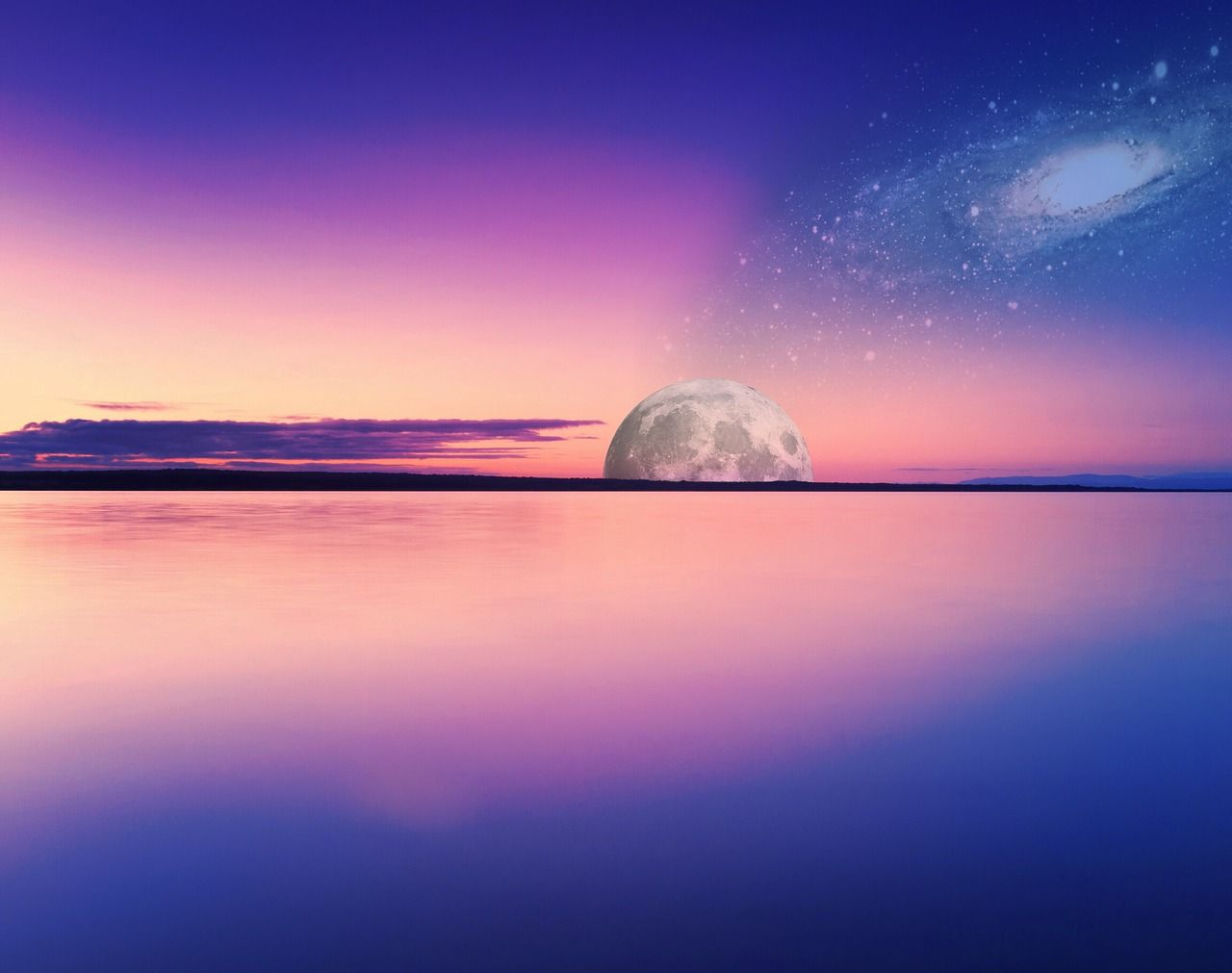 1280x1011 Download free photo of Ocean, galaxy, space, sky, blue