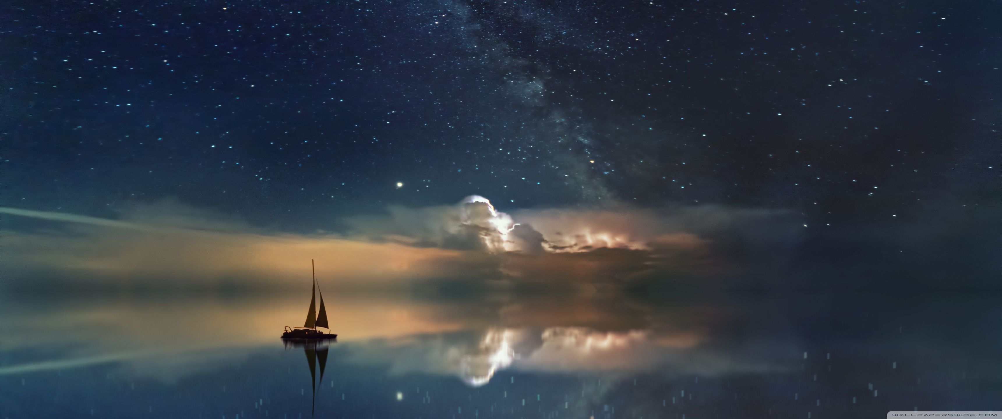 3440x1440 Astrophotography Ocean Night Stars Sky 4K UHD Wallpaper for UltraHD Desktop and TV : Widescreen and UltraWide Display : Smartphone and Tablet Devices