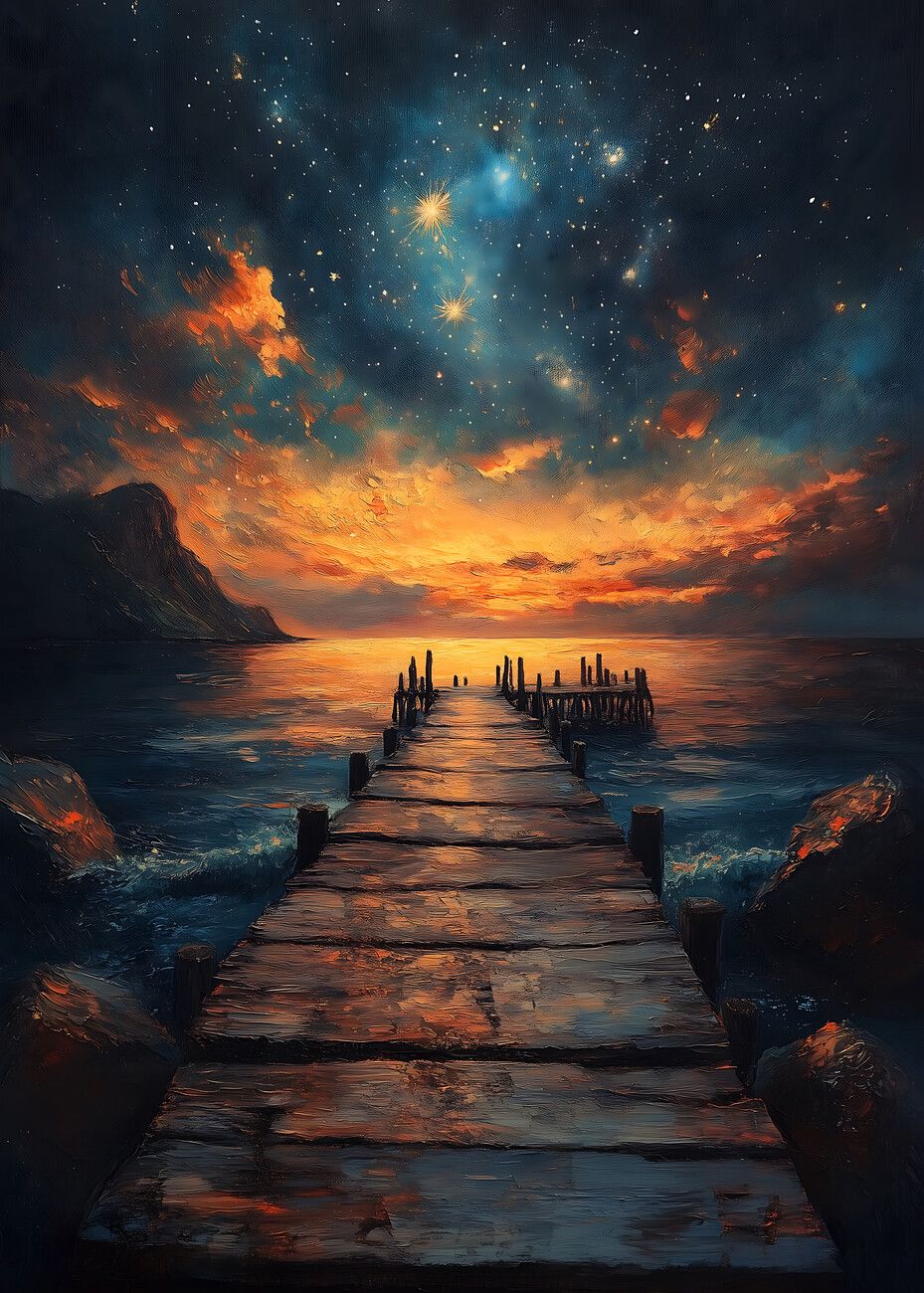 929x1300 Poster Bridge to the Ocean Galaxy Sky