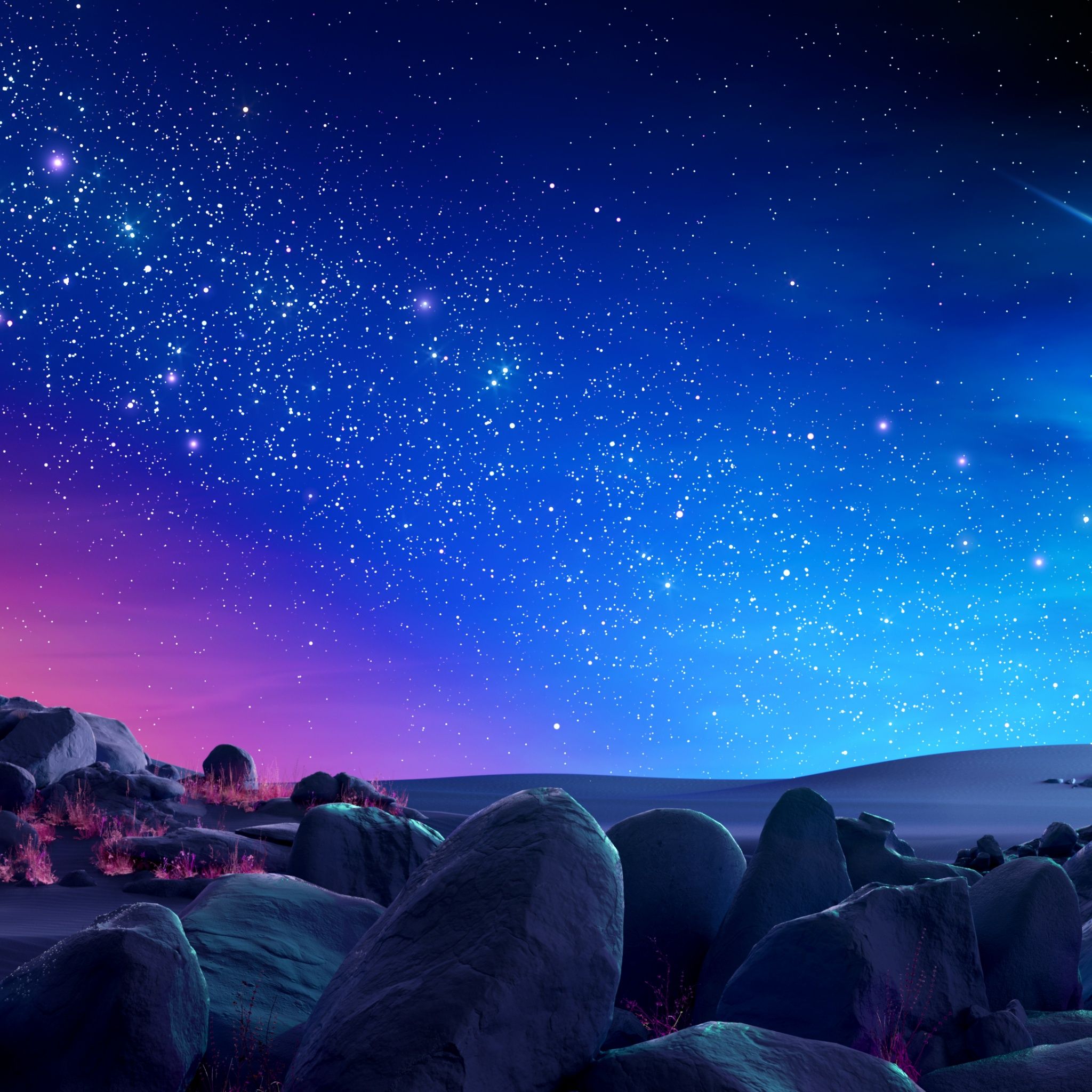 2048x2048 Night Background Dark Violet Blue, Dark Cinematic Low Light Wallpaper