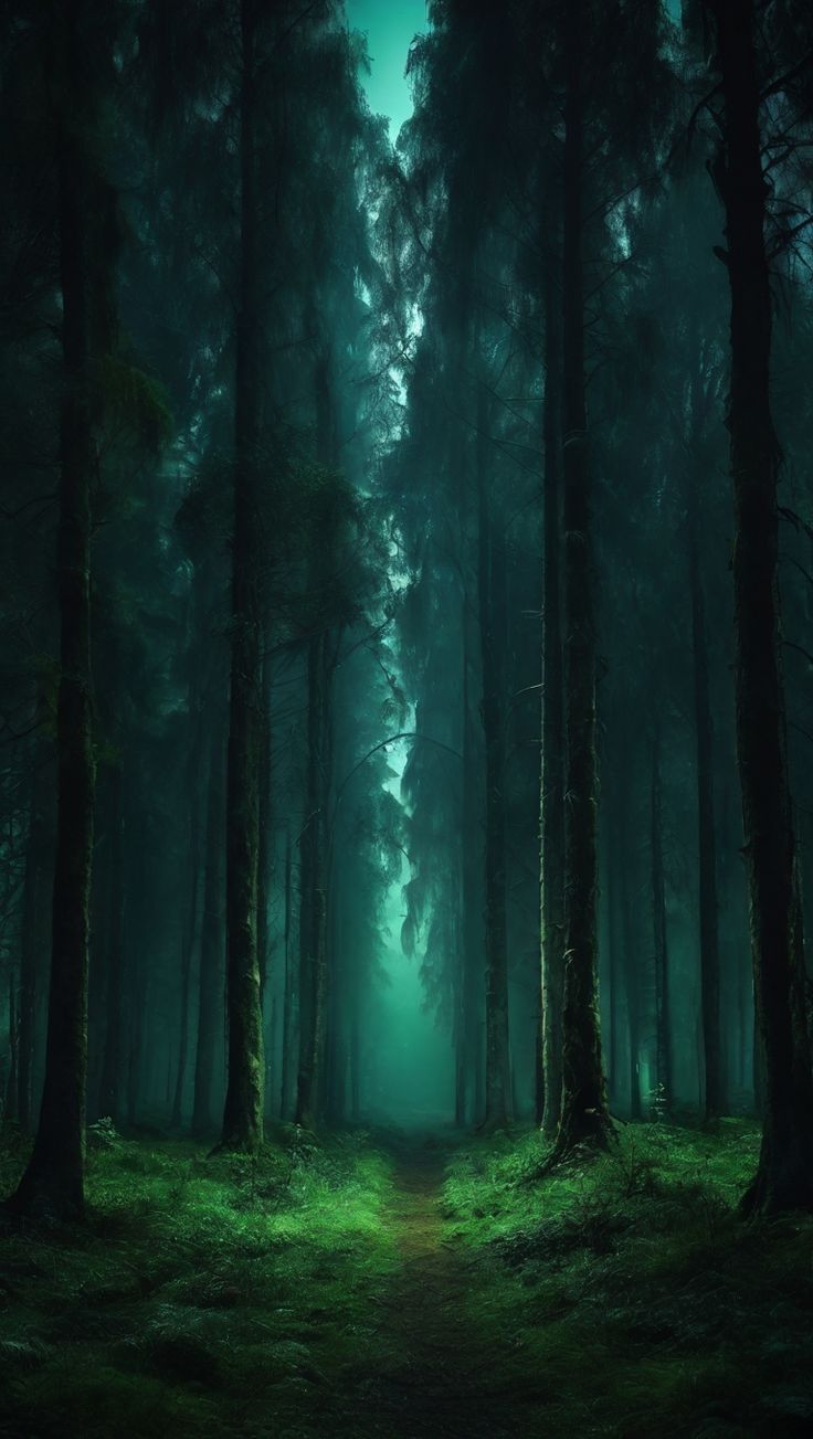 736x1303 Dark and Cinematic Mystic Forest Phone Wallpaper