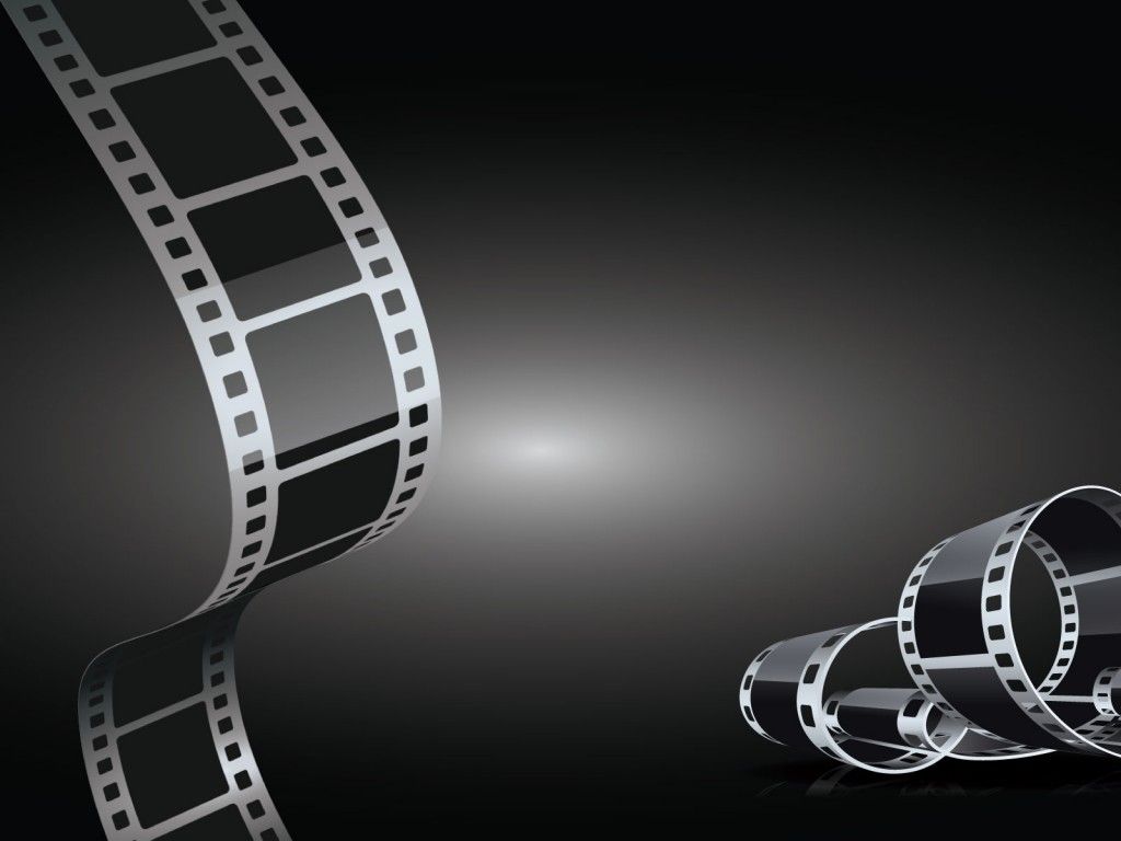 1024x768 Black and White Cinema Powerpoint Templates Graphics, Black, Technologies, White Background