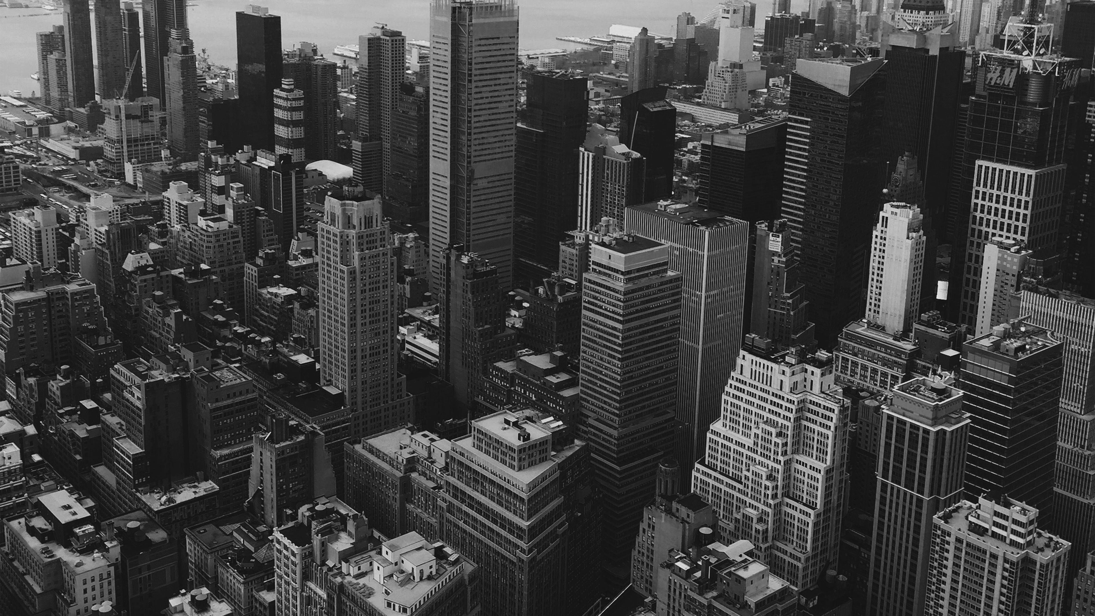 3840x2160 New York Black and White Wallpaper