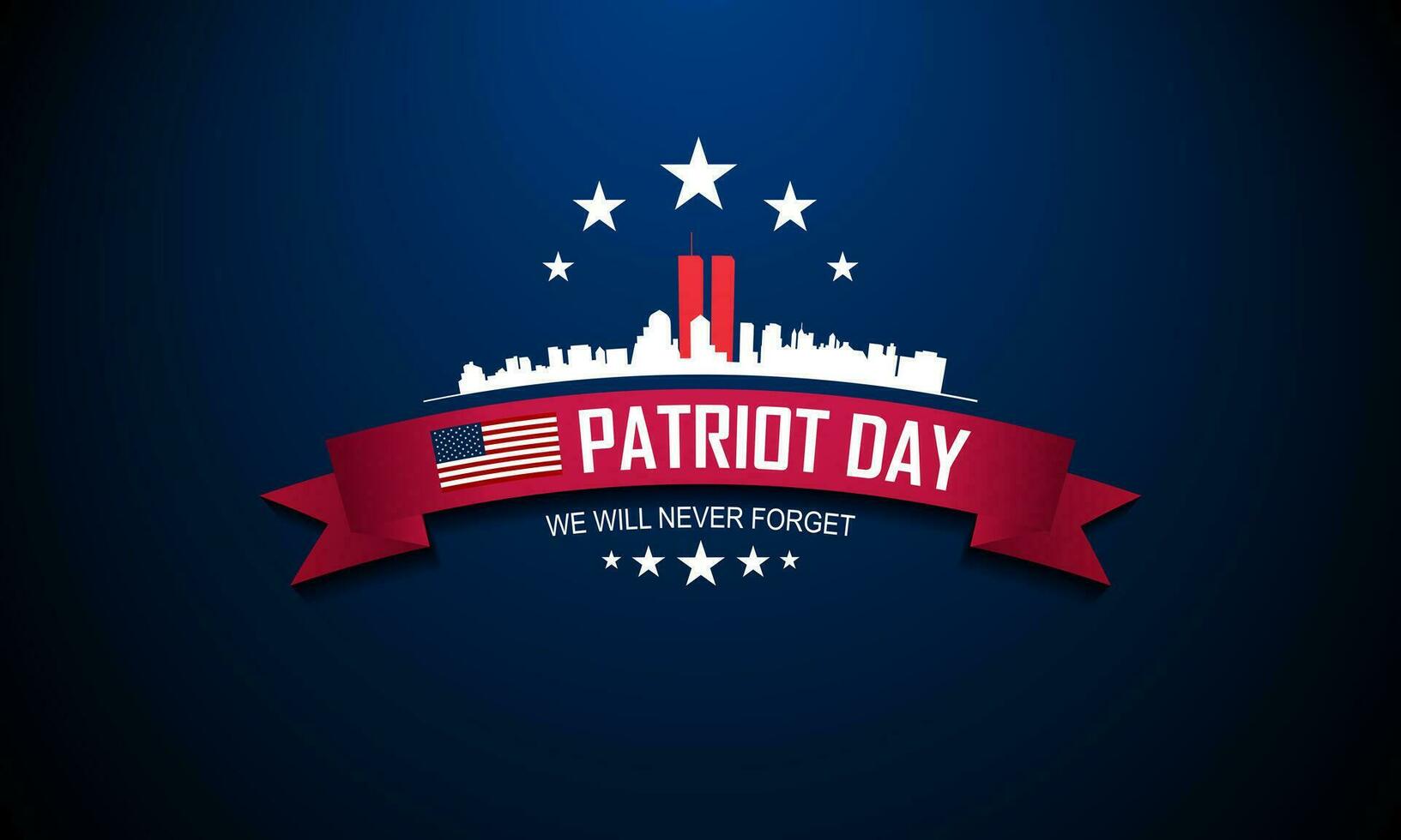 1633x980 Patriot Day September 11th with New York City background vector illustration