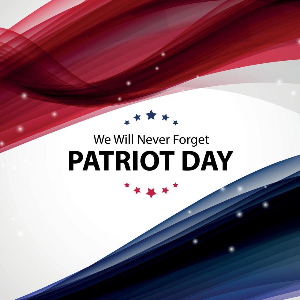 980x980 Patriot Day Background. September 11 Poster. We will never forget. Vector Illustration