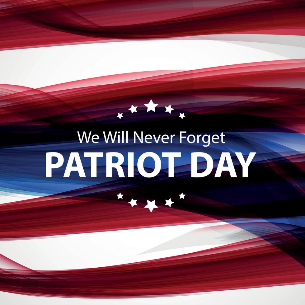 980x980 Patriot Day Background. September 11 Poster. We will never forget. Vector Illustration