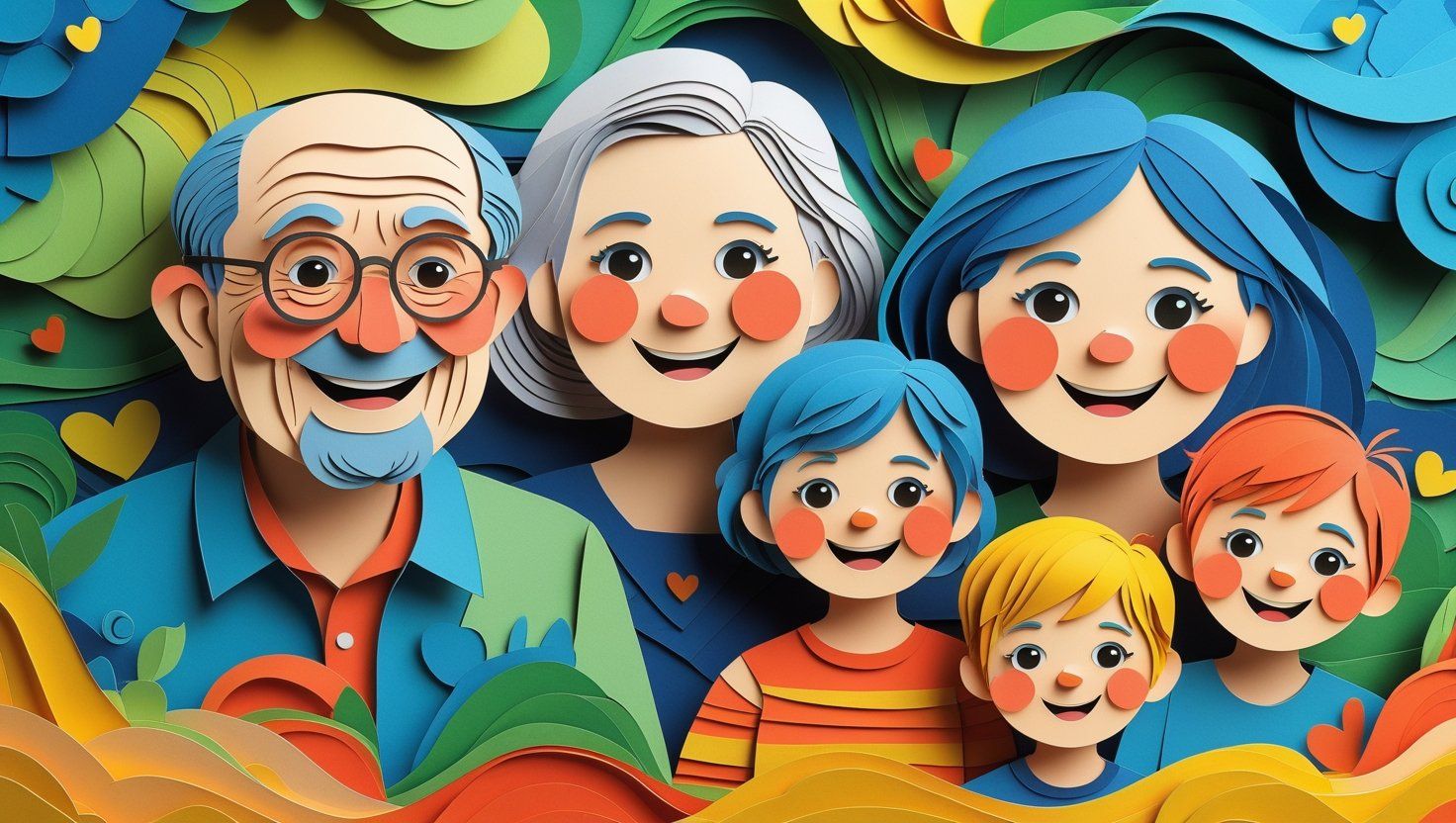 1472x832 Grandparents Day Wallpaper with Balloons and Confetti (HD)