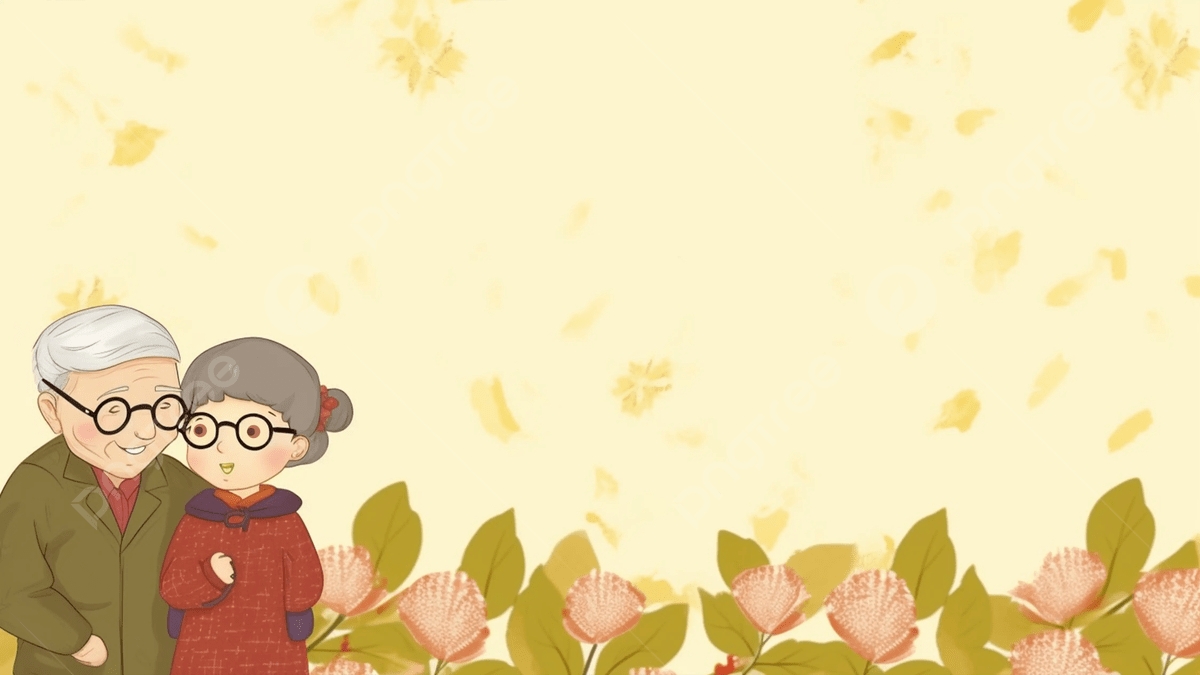 1200x675 Grandparents Day Characters Flowers Shading Cartoon Background, Grandparents Day, Figure, The Flowers Background Image And Wallpaper for Free Download