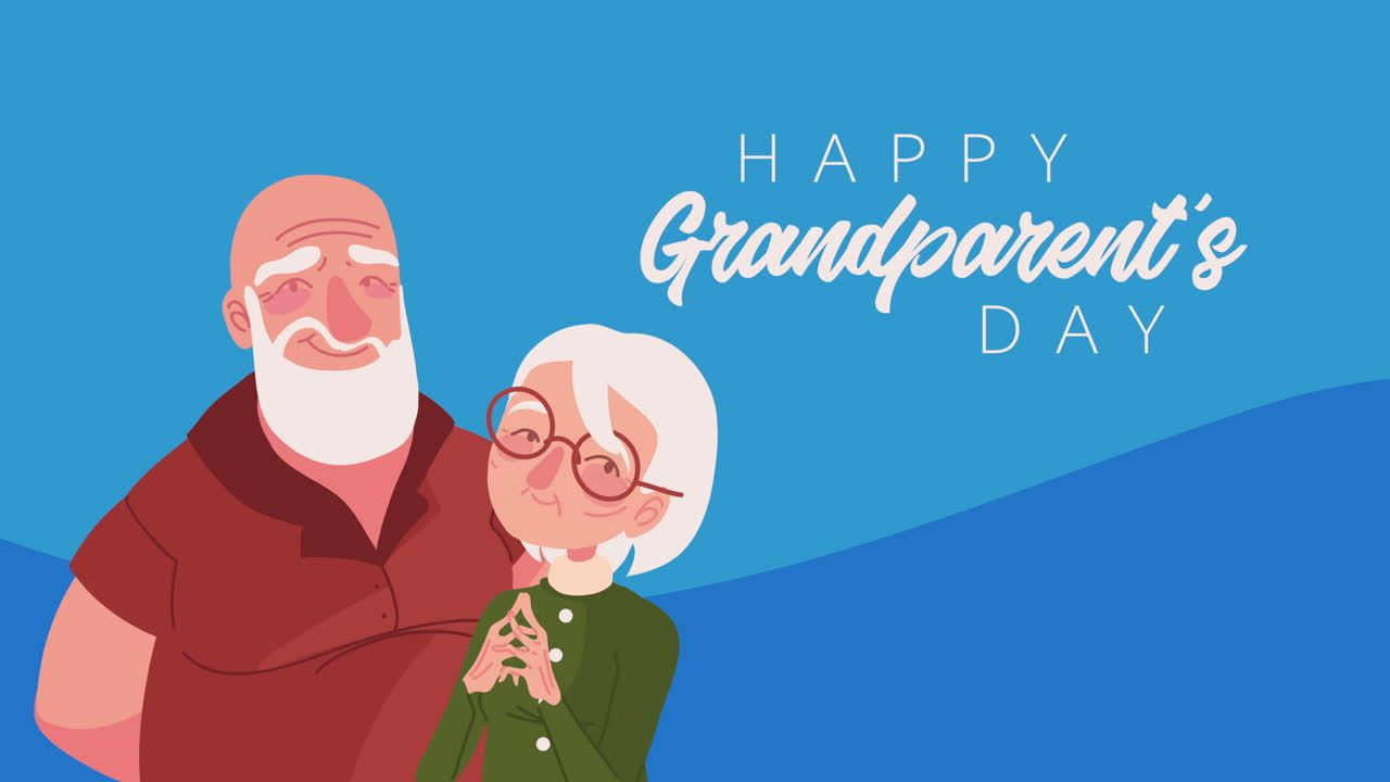 1280x720 Hand drawn grandparents day badge background